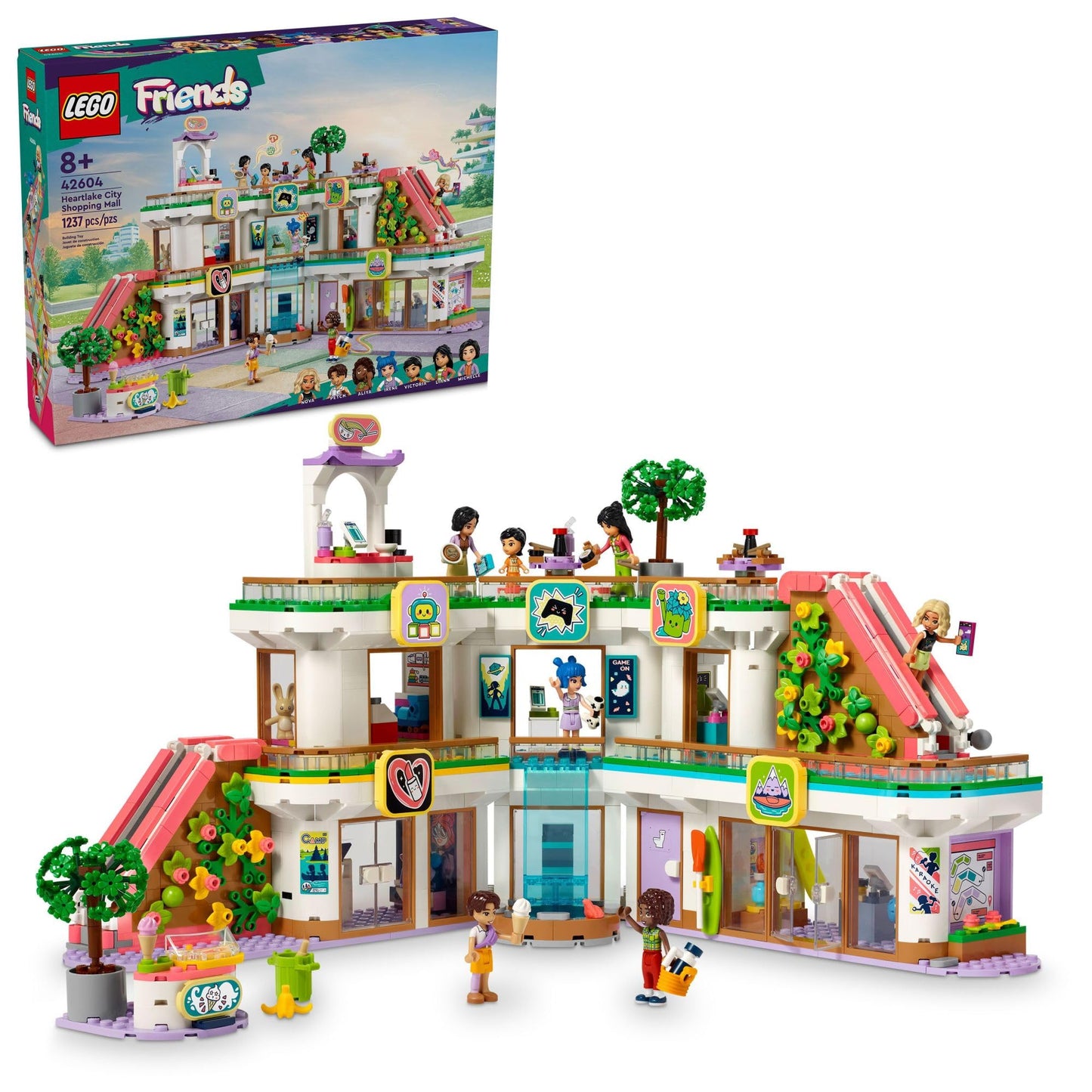 LEGO Friends Heartlake City Shopping Mall 42604 – 1,237-Piece Building Toy with 7 Mini-Dolls