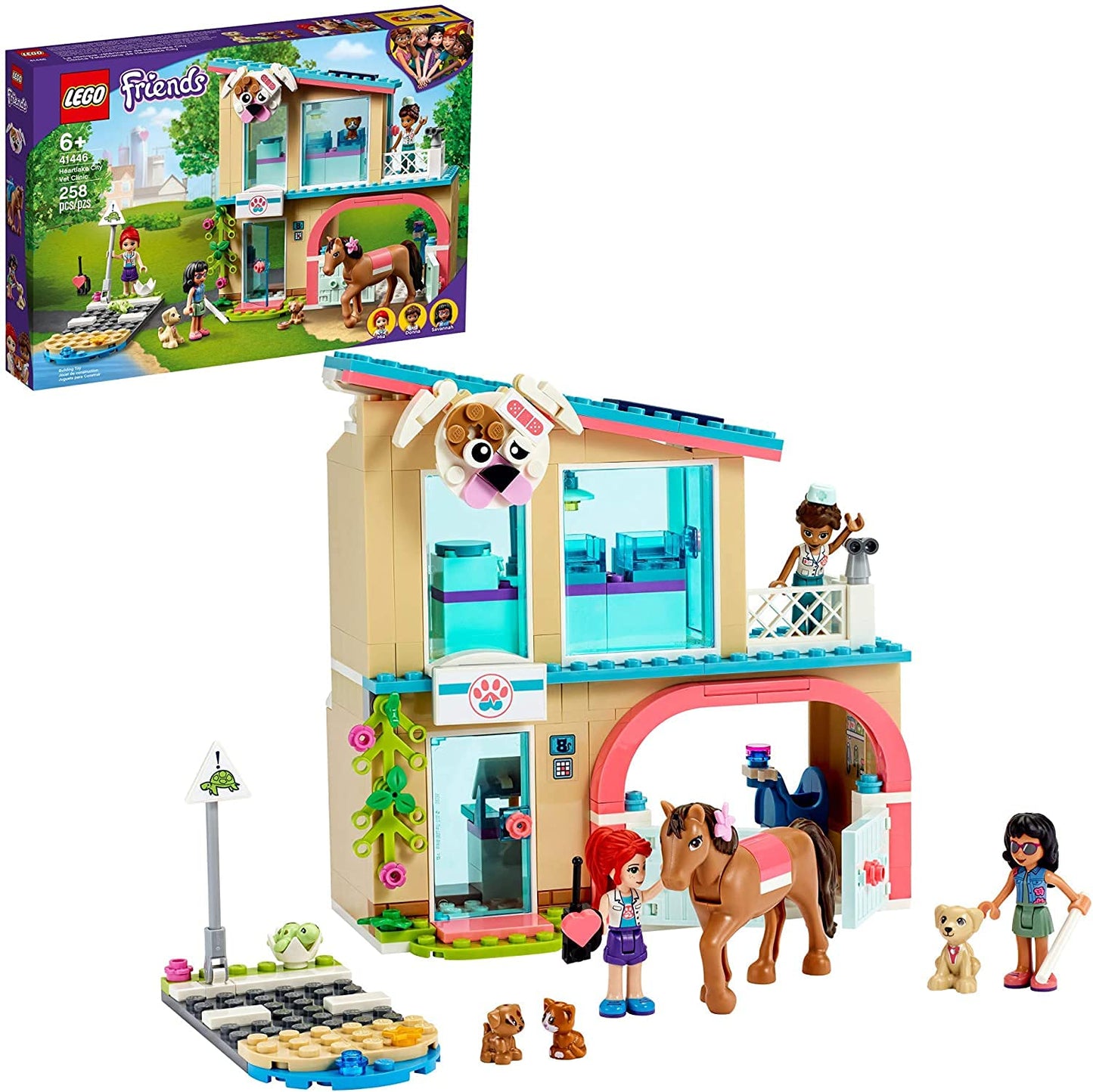 LEGO Friends Heartlake City Vet Clinic 41446 – 258-Piece Animal Care Building Kit