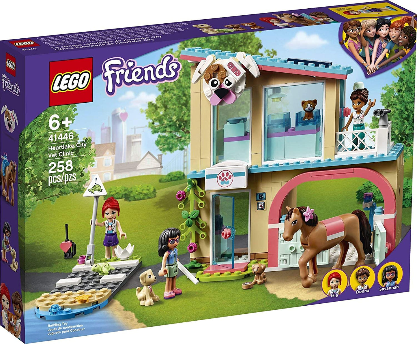 LEGO Friends Heartlake City Vet Clinic 41446 – 258-Piece Animal Care Building Kit
