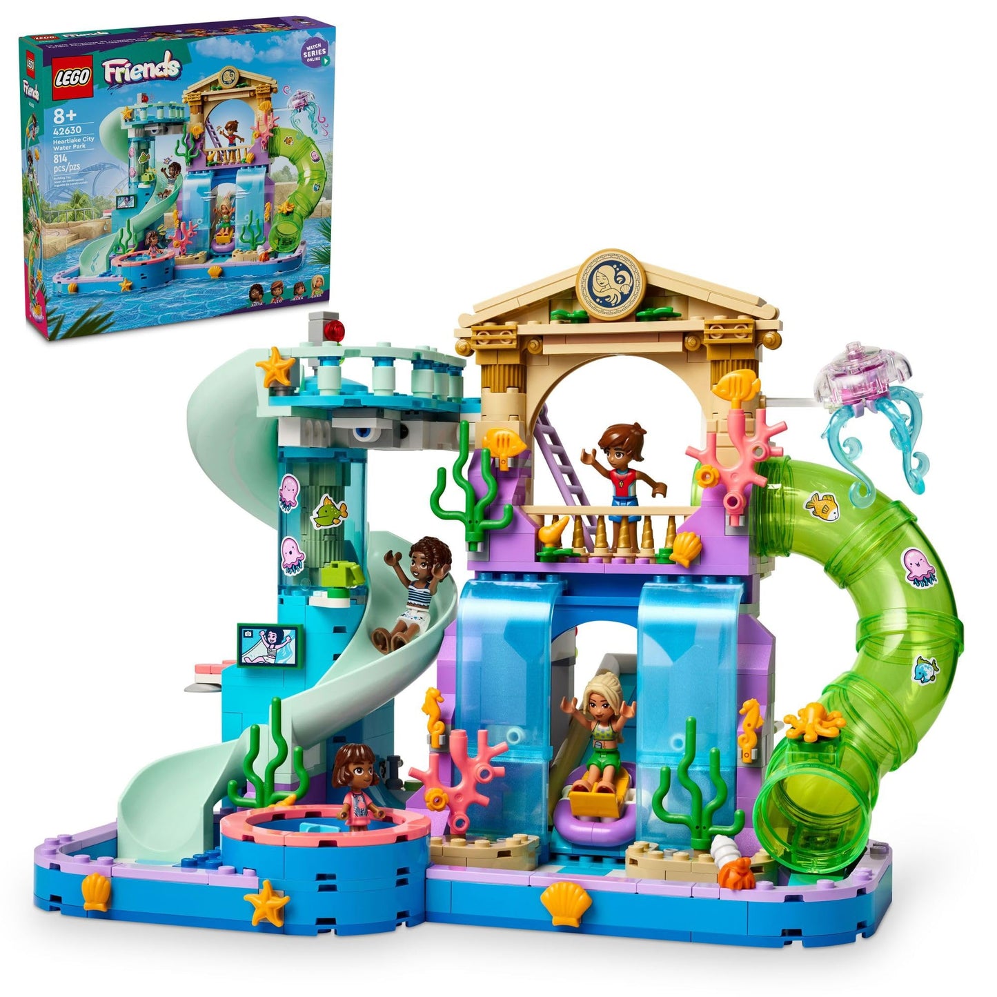 LEGO Friends Heartlake City Water Park 42630 – Buildable Toy with Mini-Dolls for Kids 8+