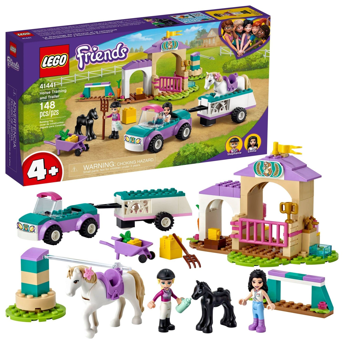 LEGO Friends Horse Training and Trailer Set 41441 – Stables, Car & Foal Figure | Gift for Kids 4+