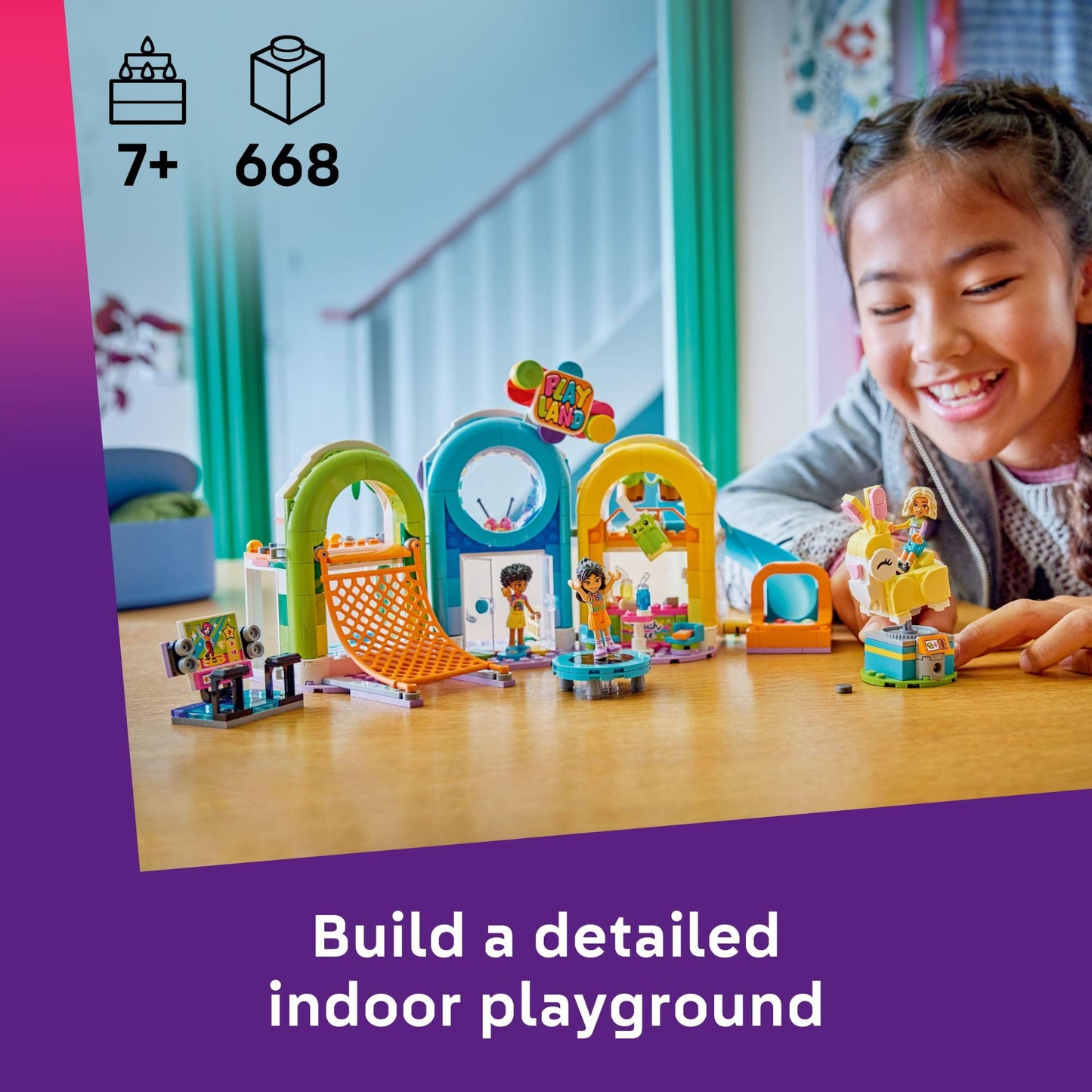 LEGO Friends Fun Indoor Playground 42686 – 668-Piece Pretend Play Set with Sonia, Liann & Nova