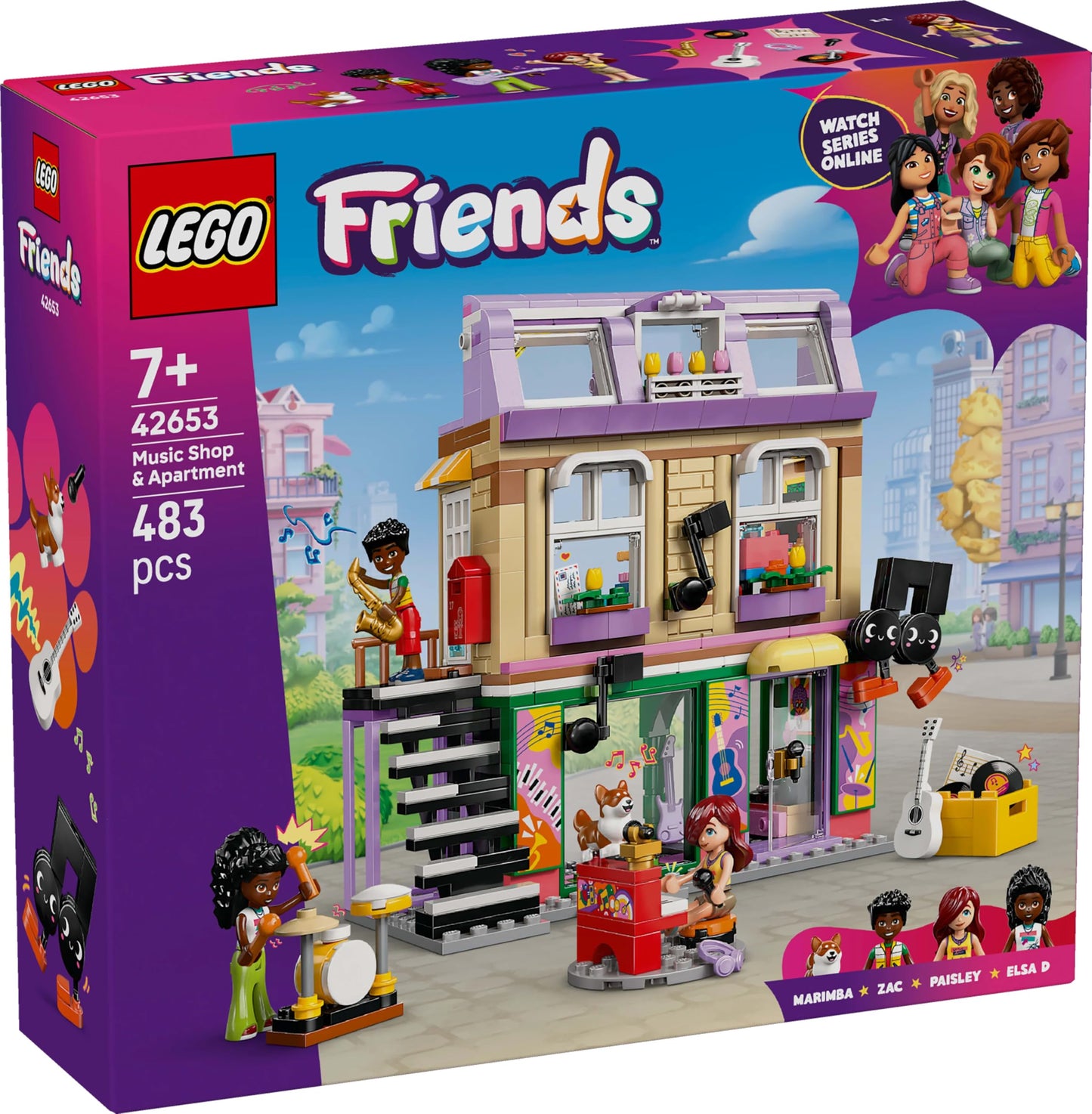 LEGO Friends Music Shop 42653 – Elsa D Belle Playset for Kids 7+ | Creative Pretend Play