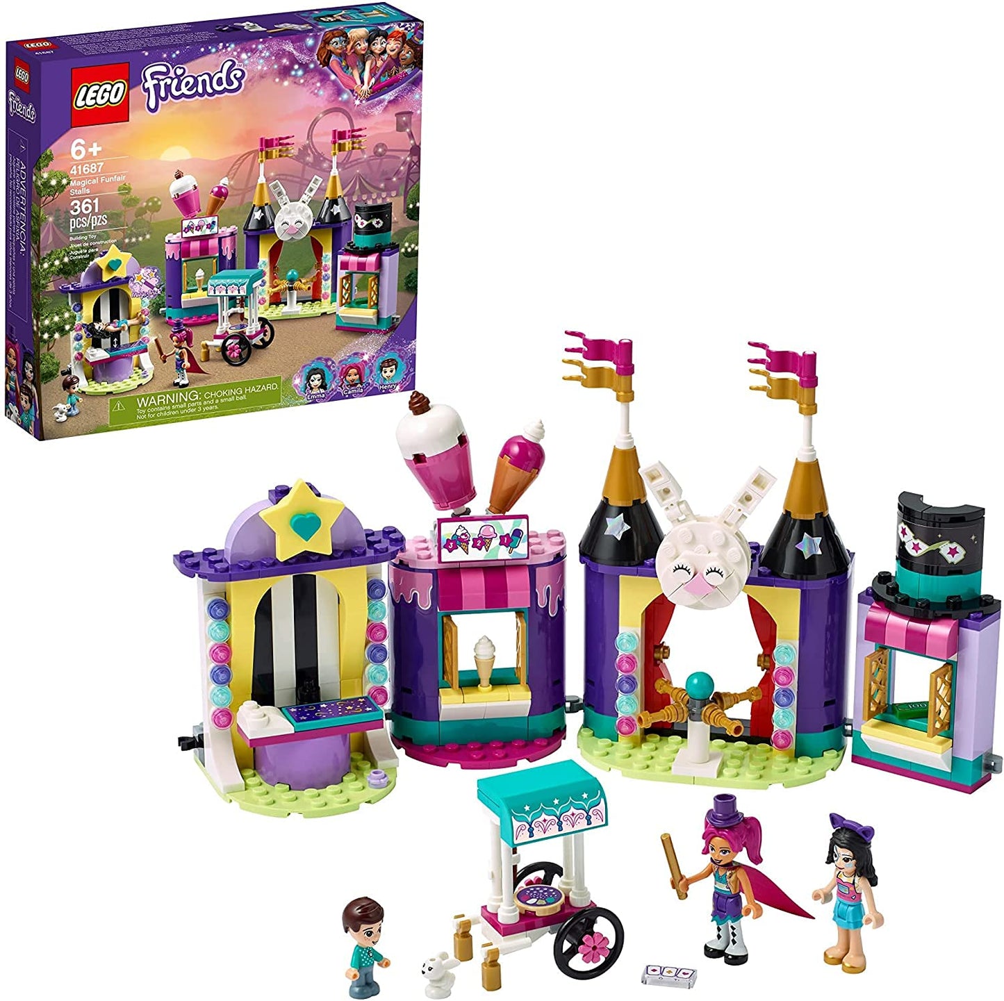 LEGO Friends Magical Funfair Stalls 41687 | Carnival Pretend Play Kit — 361 Pieces | New 2021