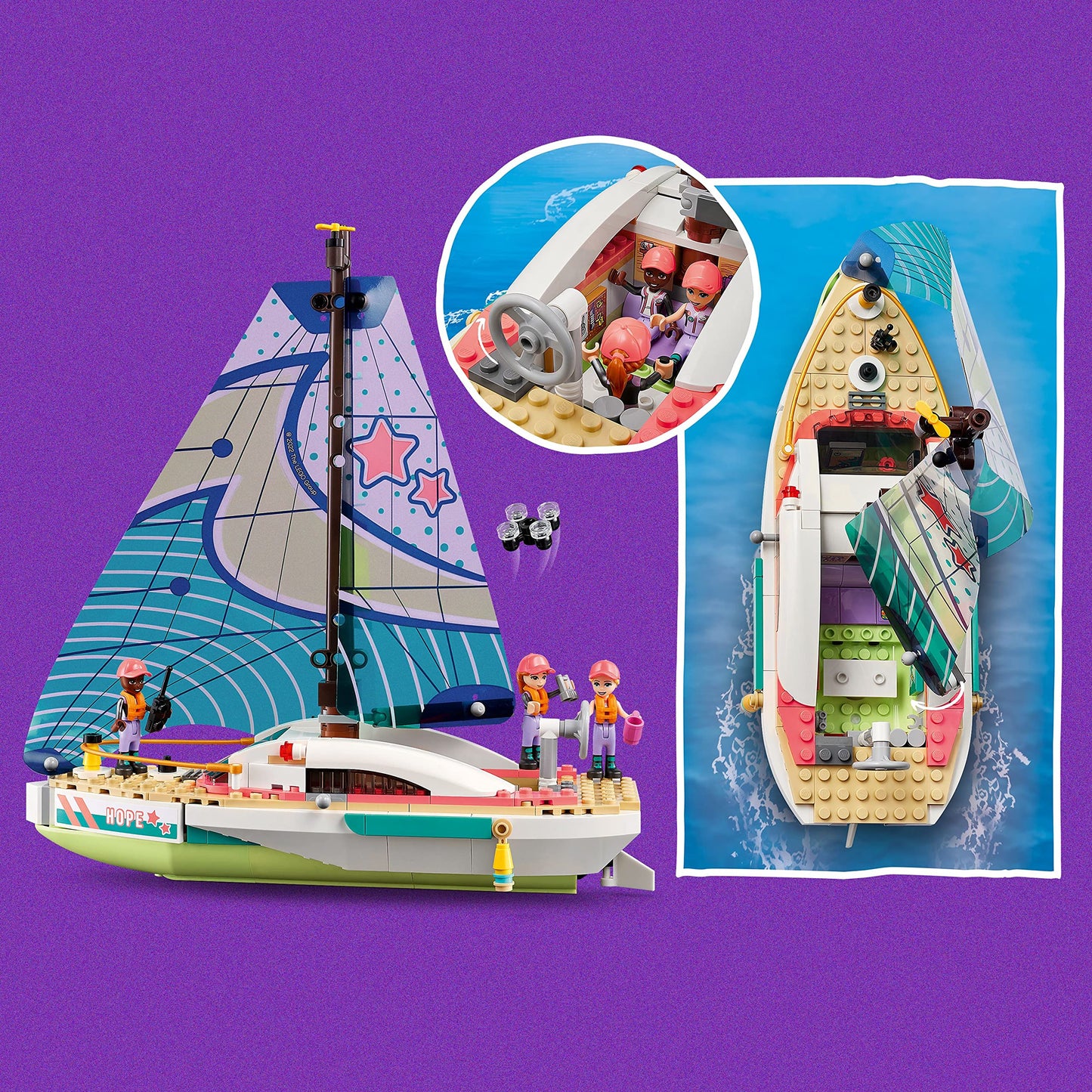 LEGO Friends Stephanie's Sailing Adventure 41716 – Sailboat Set with Island & Drone (Age 7+)