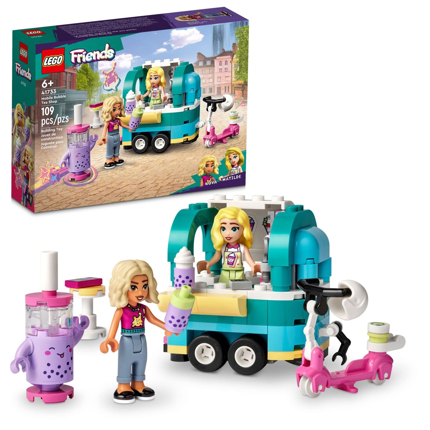 LEGO Friends Mobile Bubble Tea Shop 41733 – Creative Vehicle Playset for Kids 6+