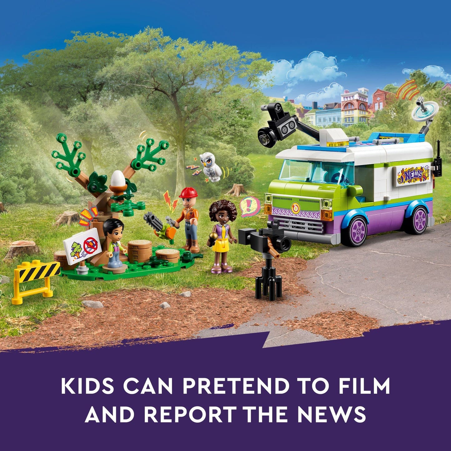 LEGO Friends Newsroom Van 41749 – Pretend Newsroom Playset for Kids 6+