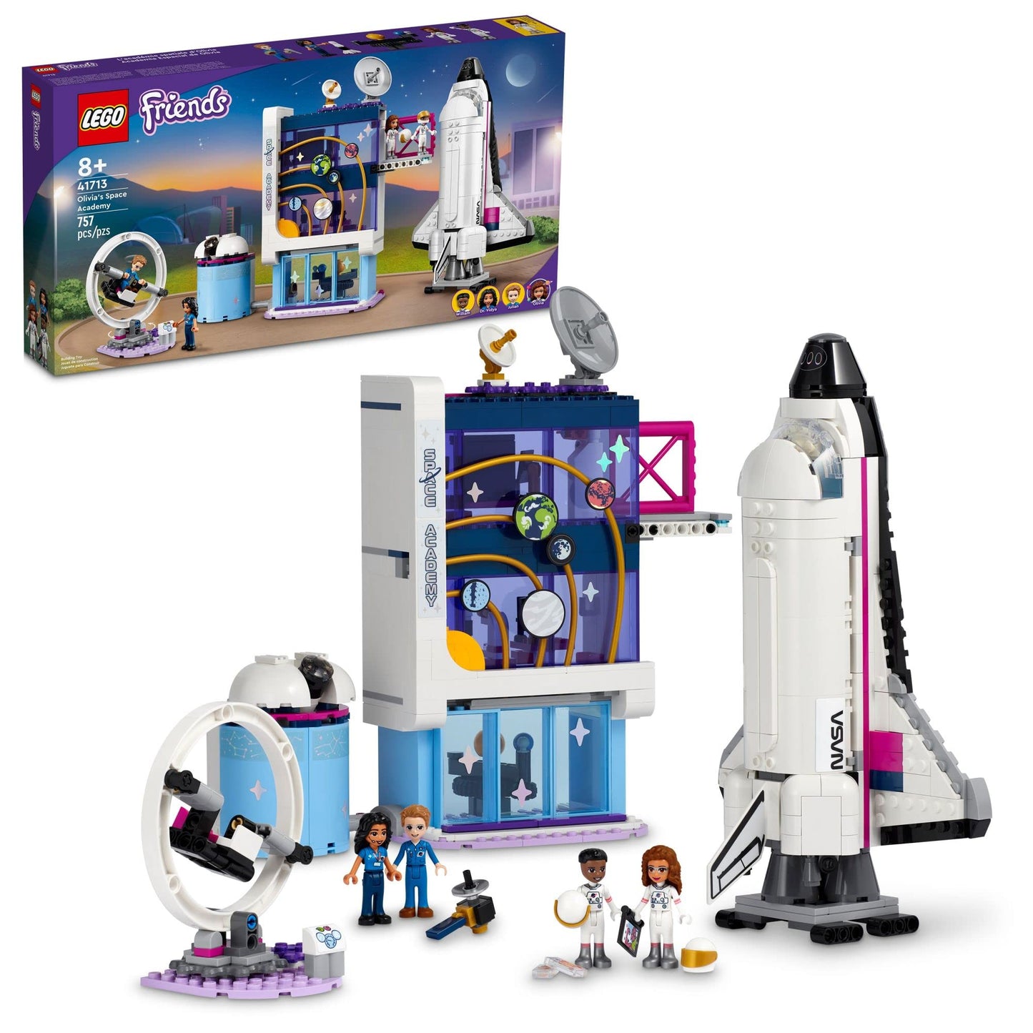 LEGO Friends Olivia’s Space Academy Shuttle 41713 – NASA-Inspired Space Toy for Kids 8+