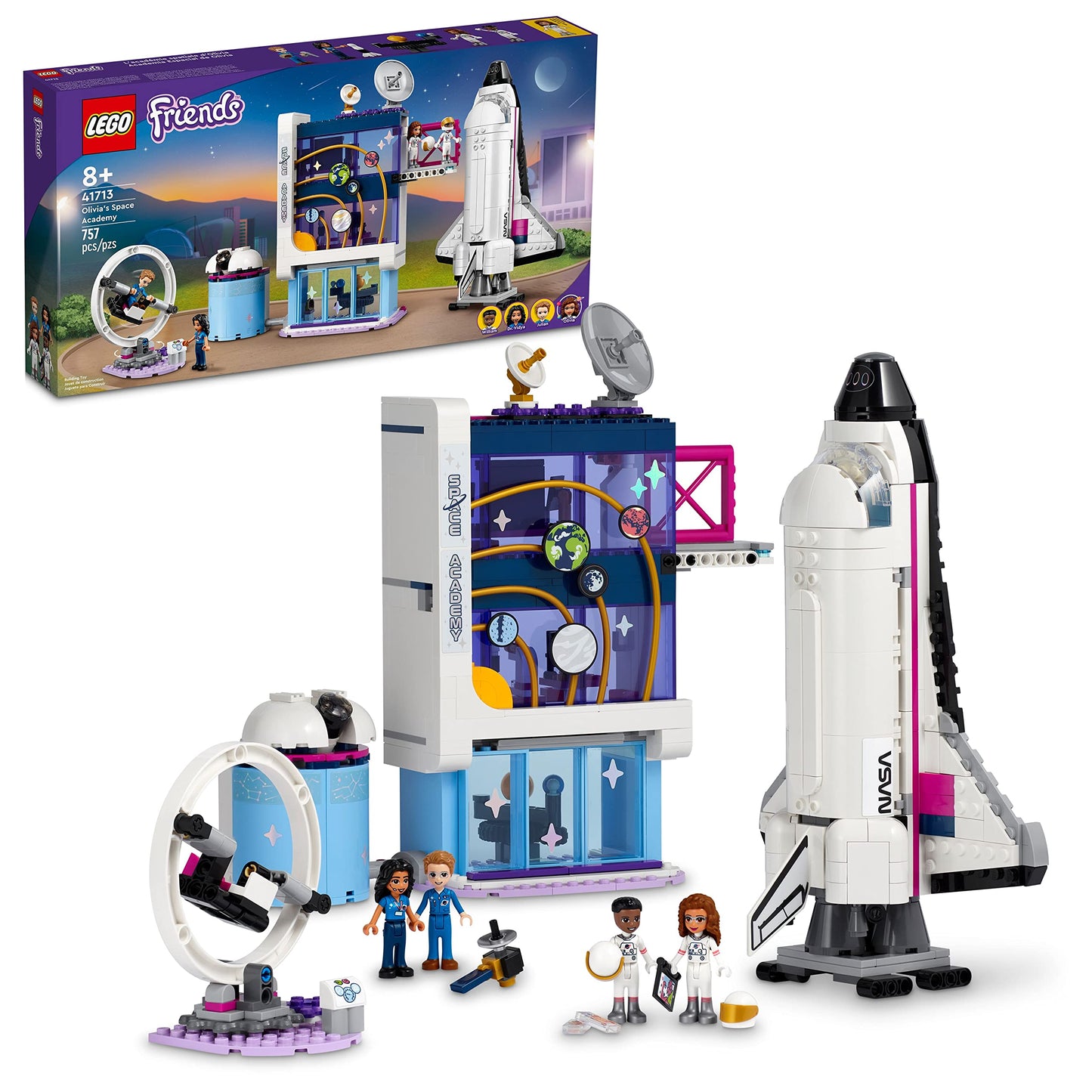 LEGO Friends Olivia’s Space Academy Shuttle Rocket 41713 – Space Toy for Kids 8+
