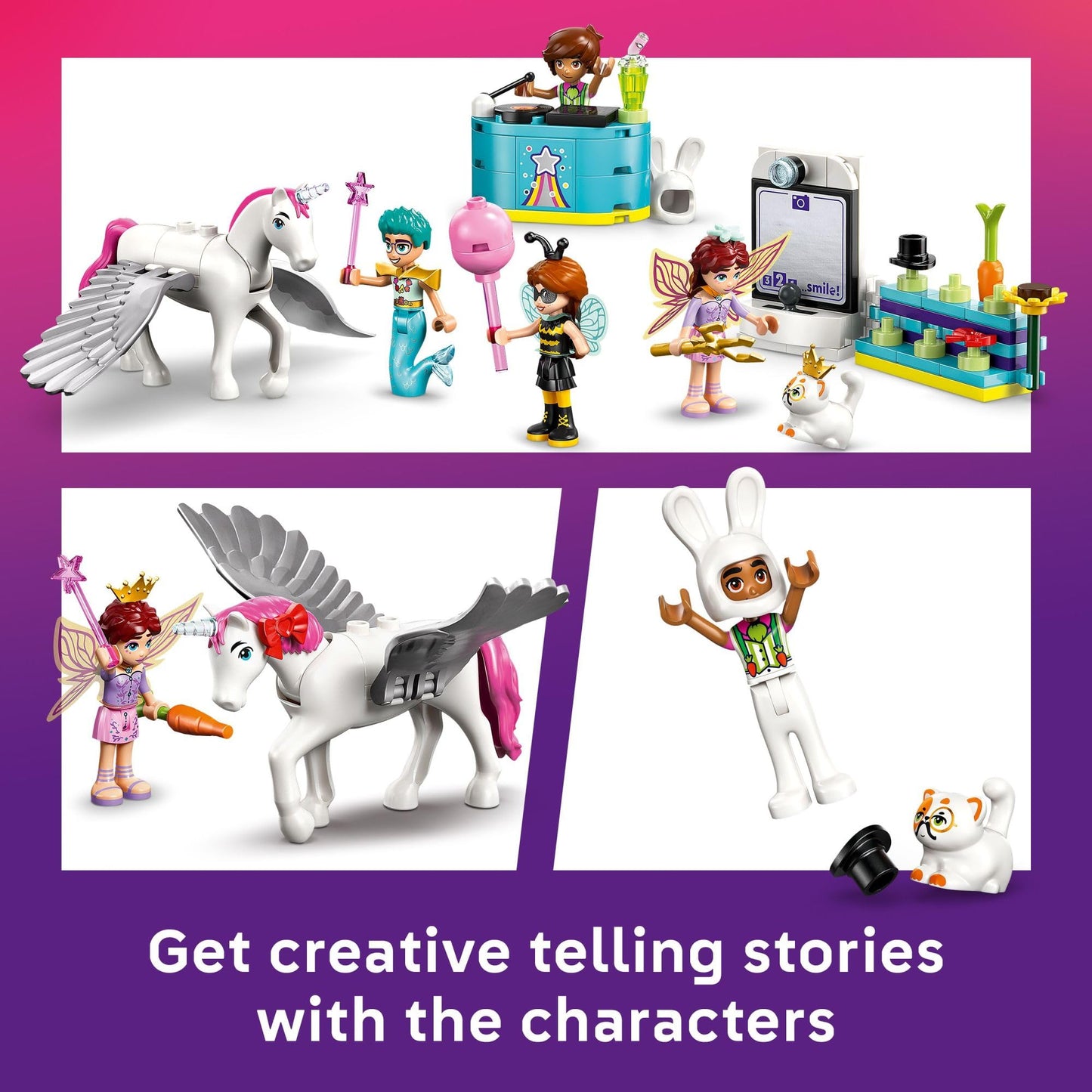 LEGO Friends Costume Party with Unicorn & Fairy (42661) – Interactive Pretend Play Set