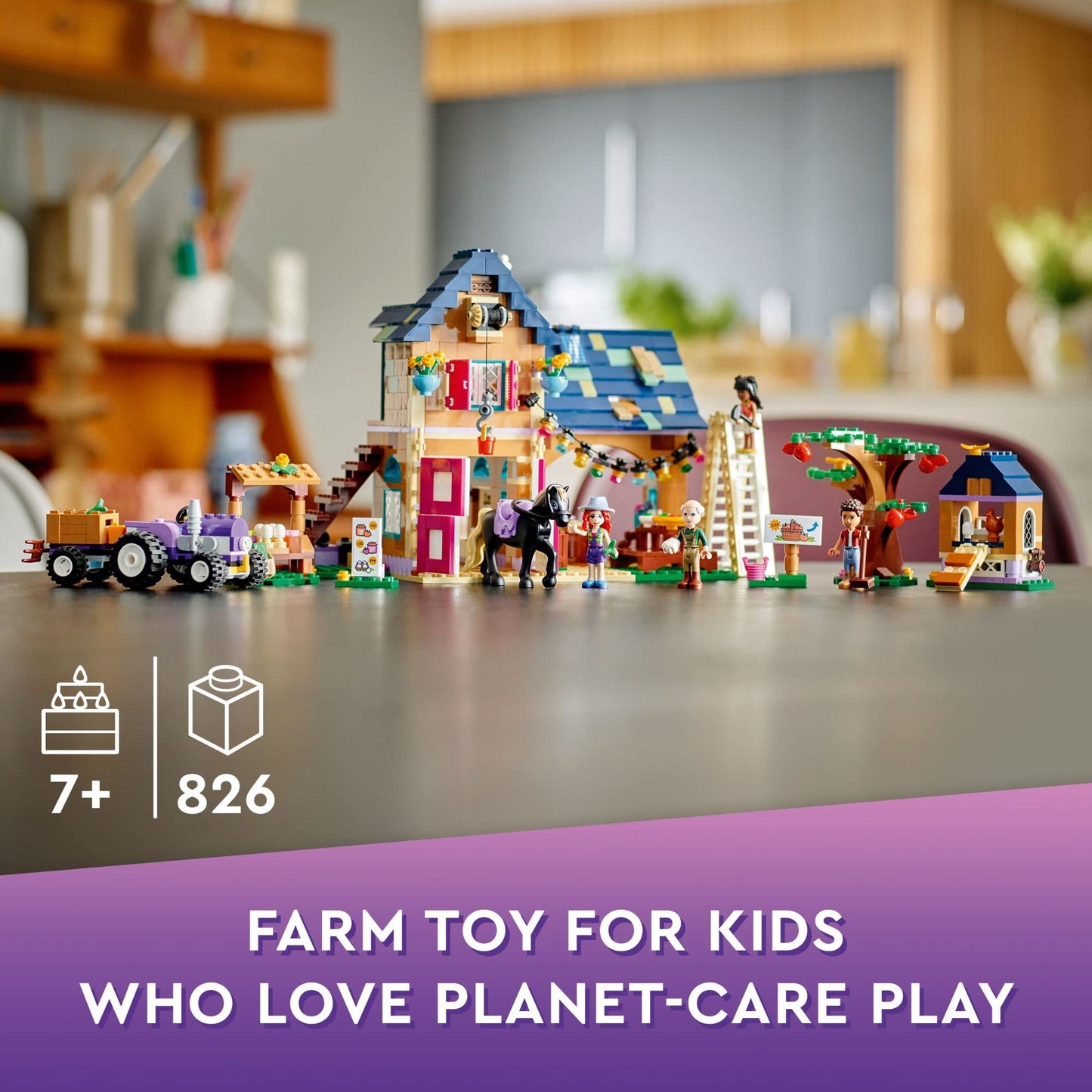 LEGO Friends Organic Farm House Set 41721 — Farm Playset with Tractor, Animals & Mini-Dolls