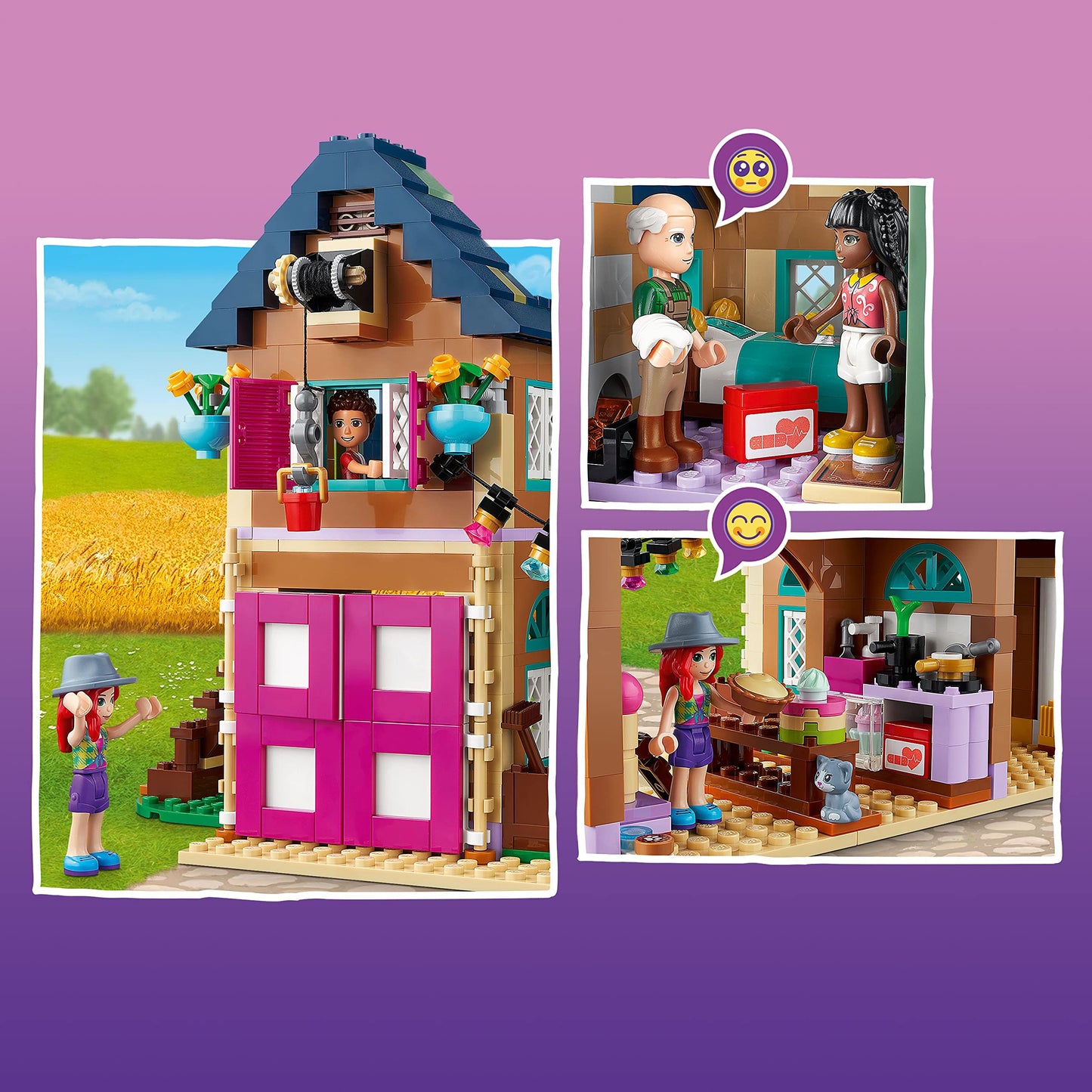 LEGO Friends Organic Farm House Set 41721 – Farm Playset with Tractor, Horse & Animals