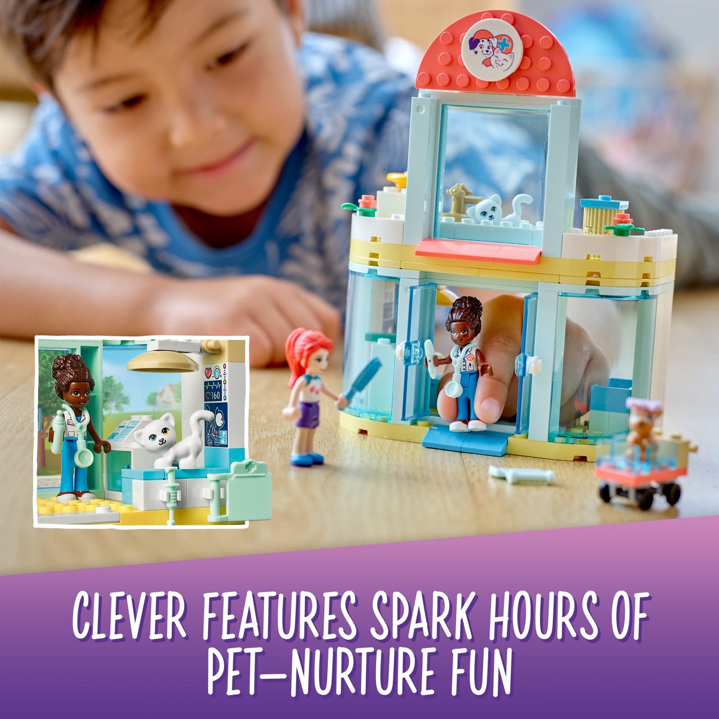 LEGO Friends Pet Clinic 41695 Building Kit — Mia, Cat & Rabbit (111 Pieces)