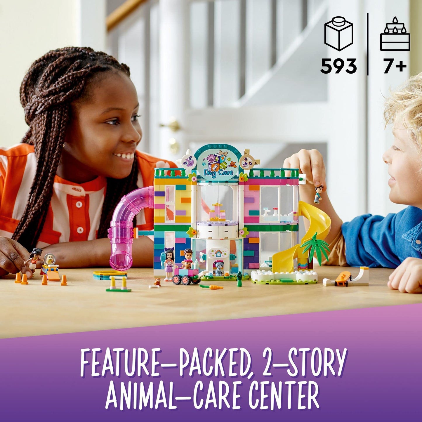 LEGO Friends Pet Day-Care Center 41718 | Heartlake City Toy for Kids 7+ | 593 Pieces