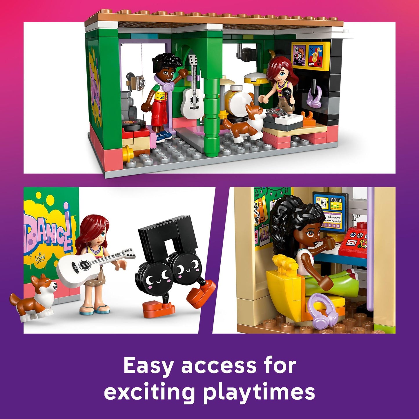 LEGO Friends Music Store & Apartment Building Set 42653 – Creative Musical Play for Kids 7+