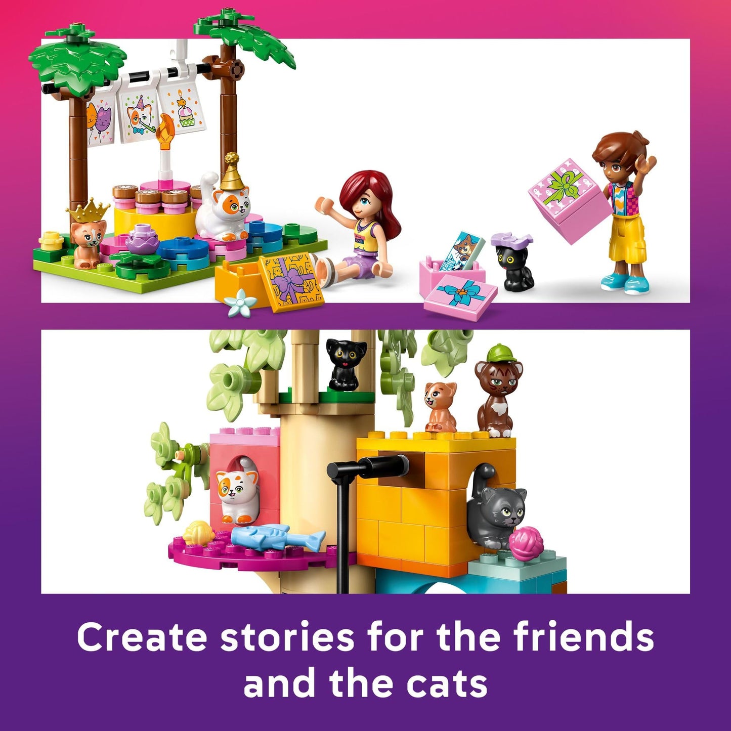 LEGO Friends Cat Birthday Party & Tree House (42666) – Creative Building Toy for Kids 9+ | Pretend Play