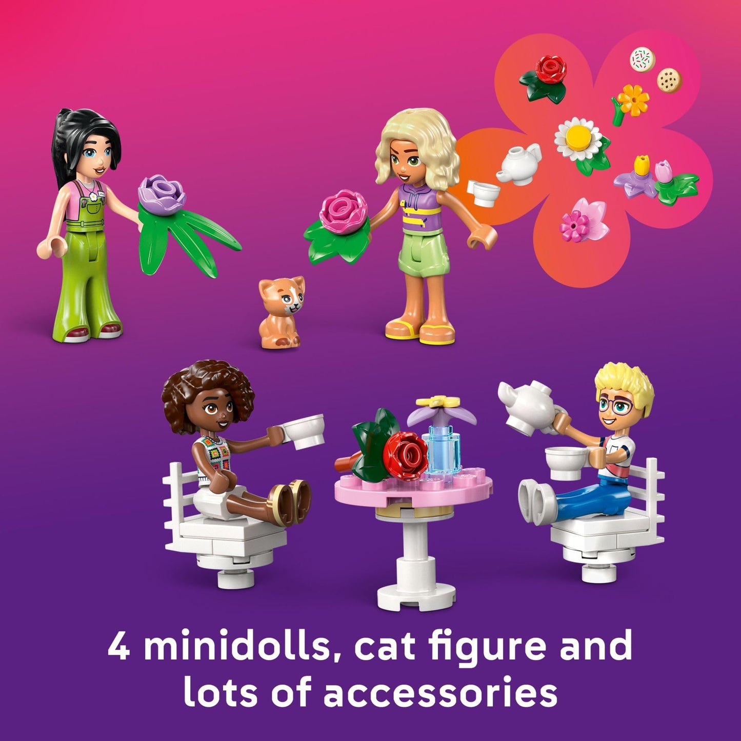 LEGO Friends Plant Café & Flower Shop 42671 – Pretend Play Set with 4 Minidolls