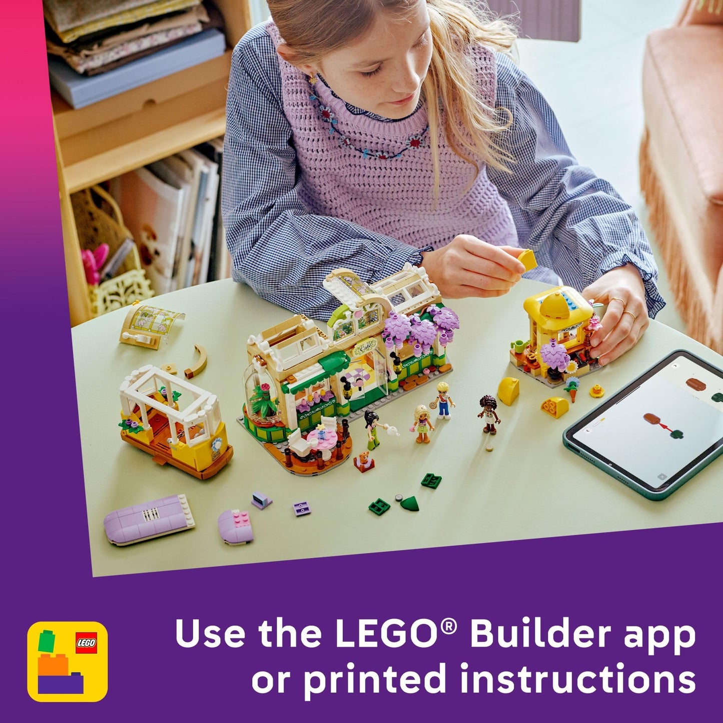 LEGO Friends Plant Café & Flower Shop 42671 – Pretend Play Set with 4 Minidolls