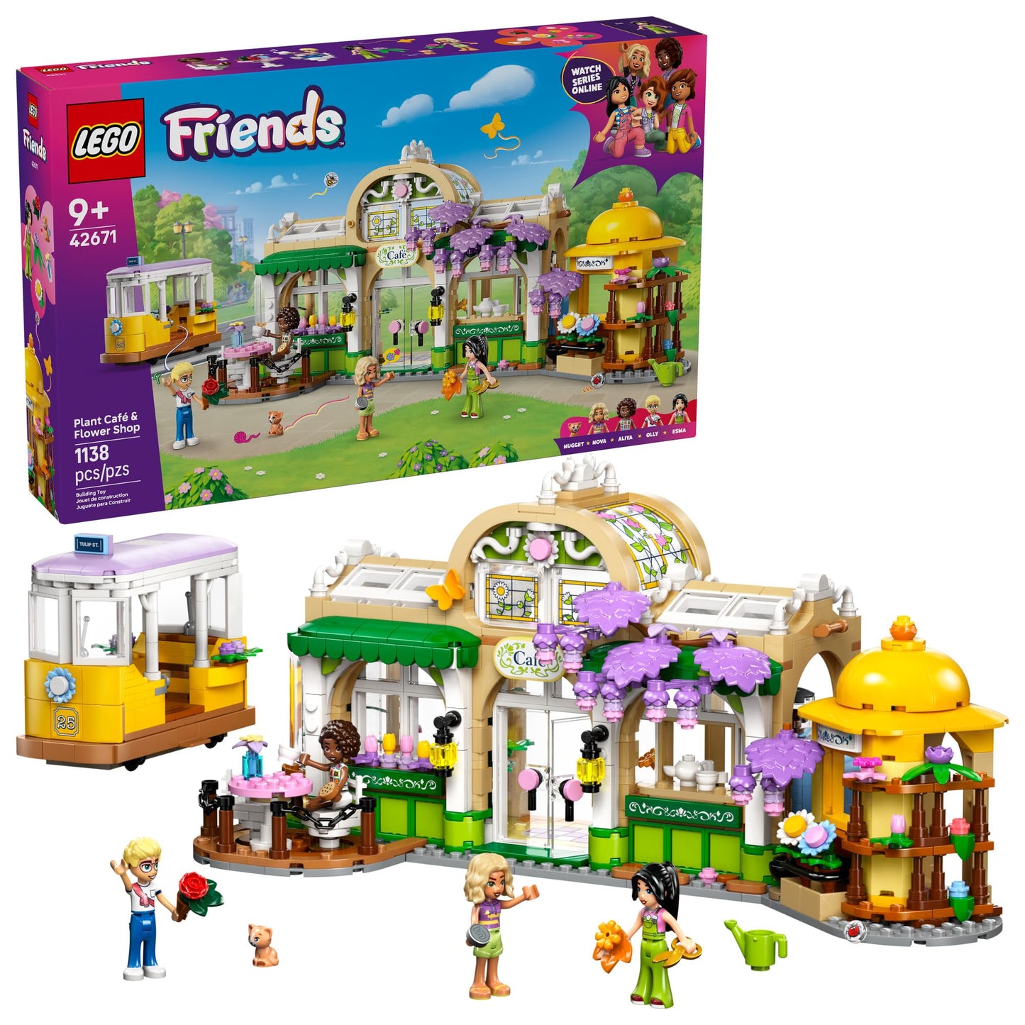 LEGO Friends Plant Café & Flower Shop 42671 – Pretend Play Set with 4 Minidolls