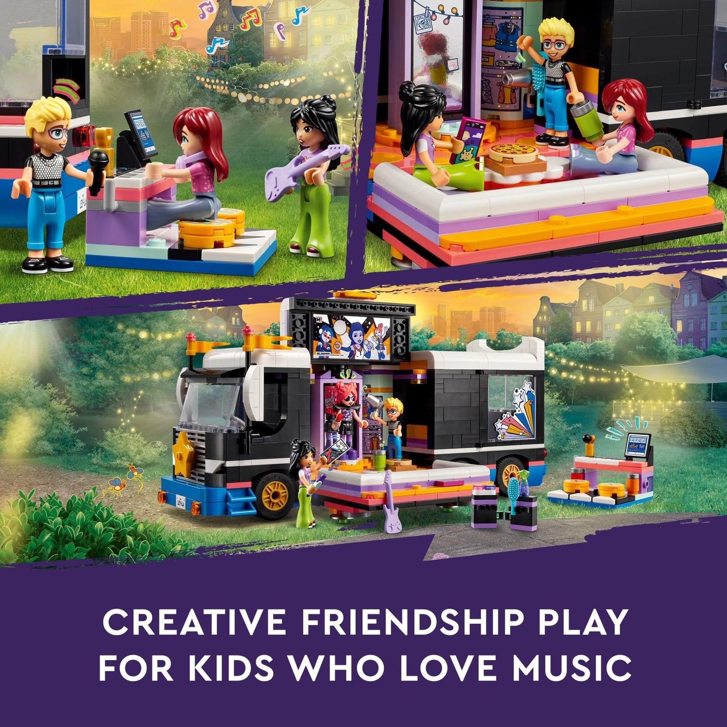 LEGO Friends Pop Star Music Tour Bus 42619 – 845-Piece Playset for 8+ Kids