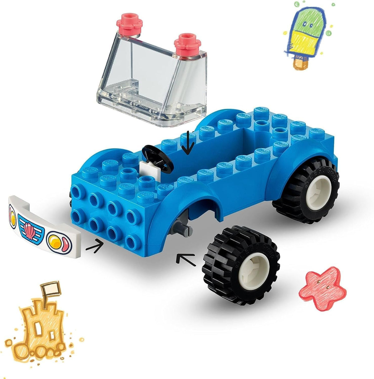 LEGO Friends Beach Buggy Fun 41725 Building Toy Set for Ages 4+ | 2 Mini-Dolls, Dog & Dolphin