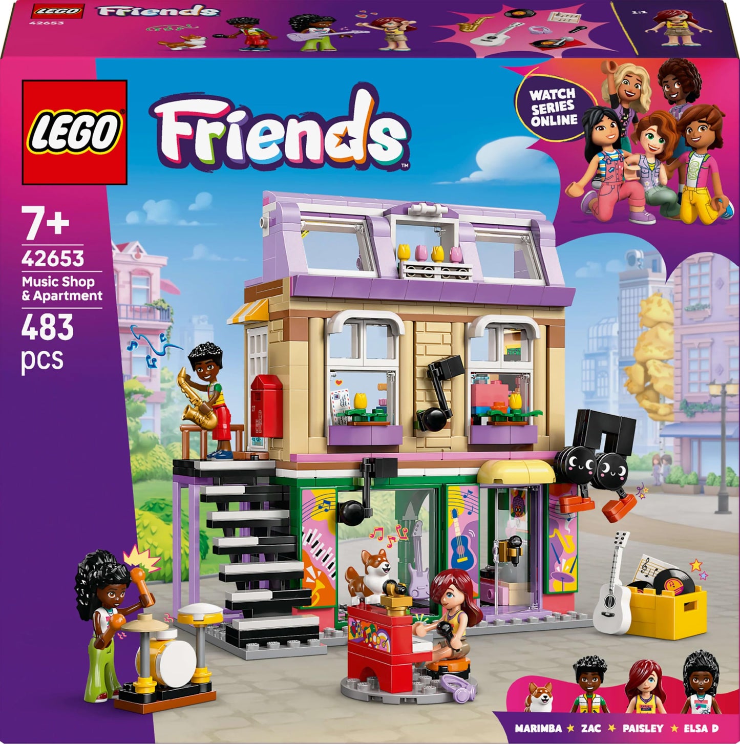 LEGO Friends Music Shop 42653 – Elsa D Belle Playset for Kids 7+ | Creative Pretend Play