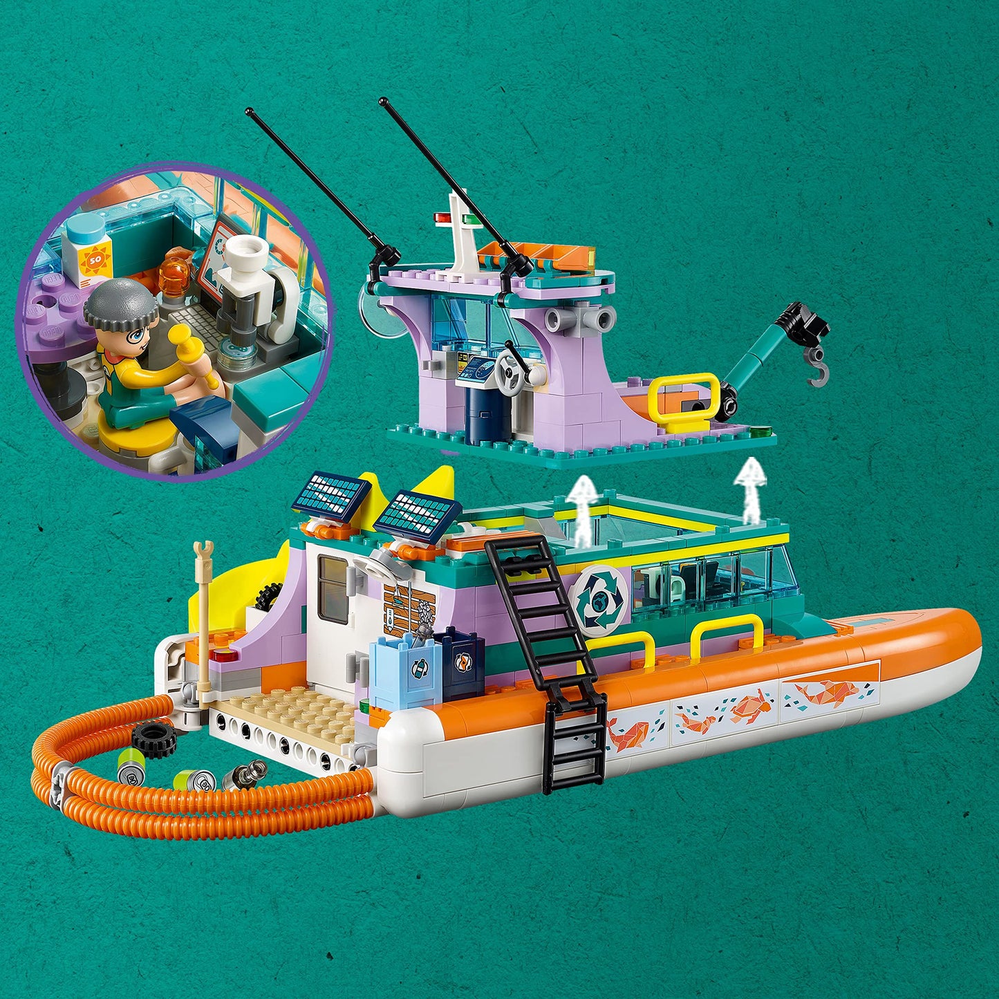 LEGO Friends Sea Rescue Boat 41734 | Ocean Rescue Toy Set for Ages 7+ | 717 Pieces