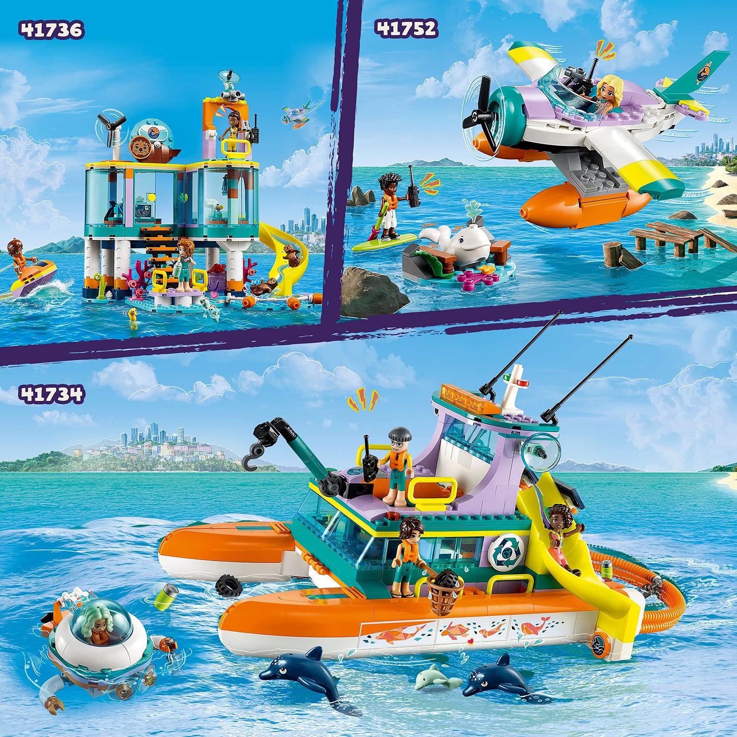 LEGO Friends Sea Rescue Boat 41734 | Ocean Rescue Toy Set for Ages 7+ | 717 Pieces