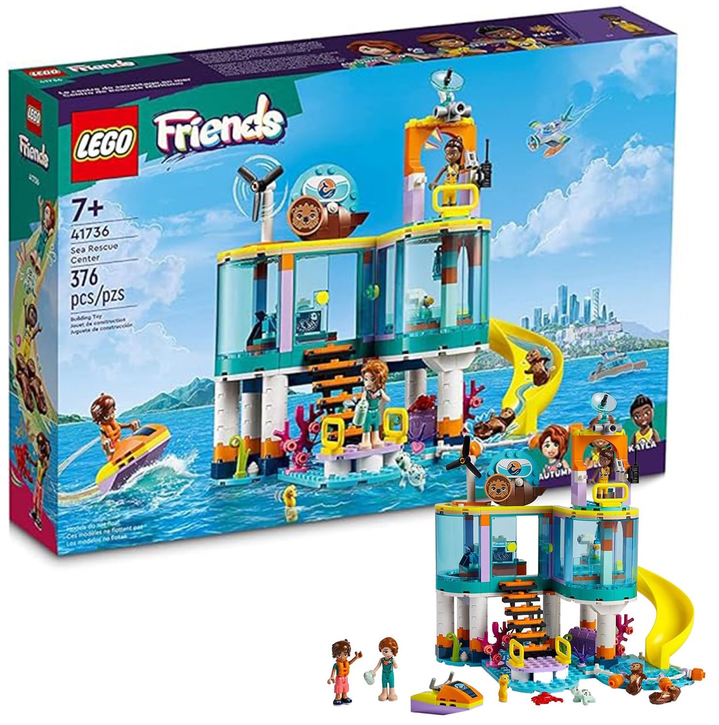 LEGO Friends Sea Rescue Center 41736 – Ocean Vet Playset with 3 Mini-Dolls & Sea Life