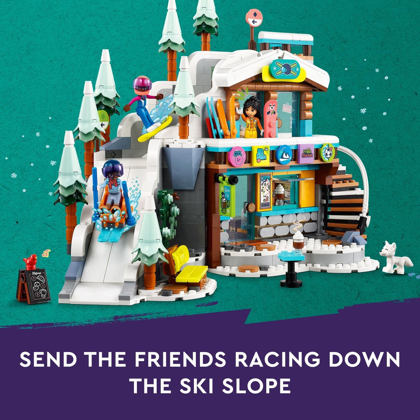 LEGO Friends Holiday Ski Slope & Café (42620) | 3 Mini-Dolls, 980 Pieces, Snowy Role-Play