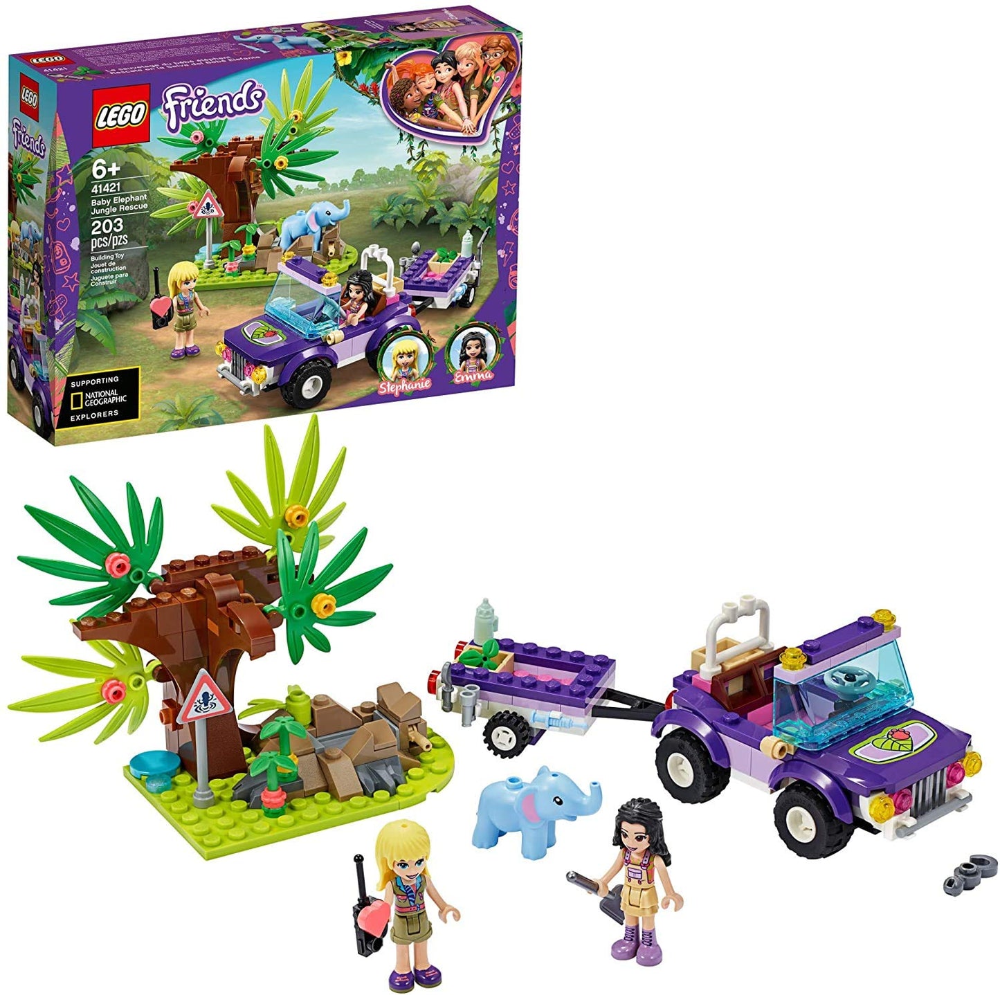 LEGO Friends Baby Elephant Jungle Rescue 41421 – Adventure Kit with Emma & Stephanie