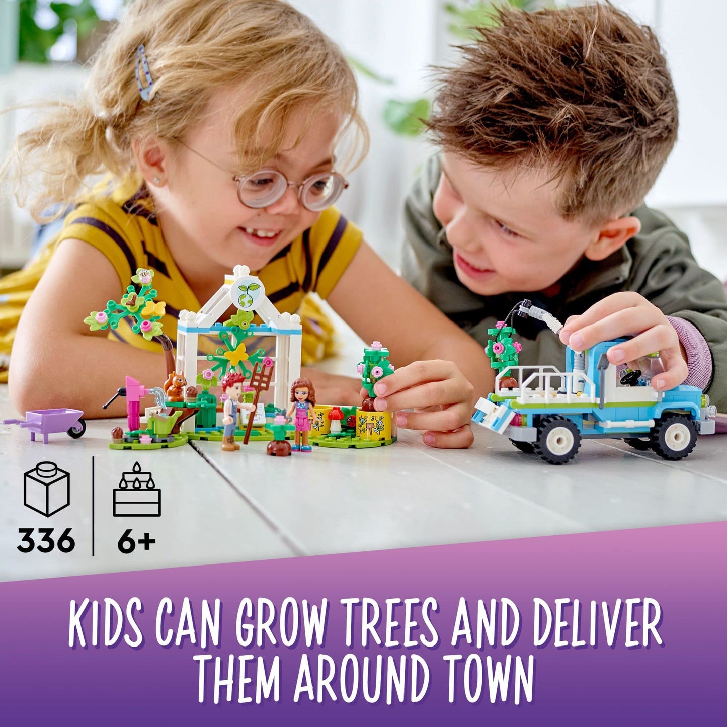 LEGO Friends Tree-Planting Vehicle 41707 – 336-Piece Nature Building Toy for Kids 6+