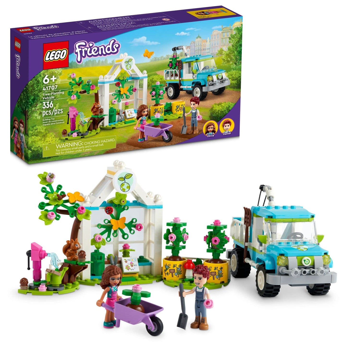 LEGO Friends Tree-Planting Vehicle 41707 – 336-Piece Nature Building Toy for Kids 6+