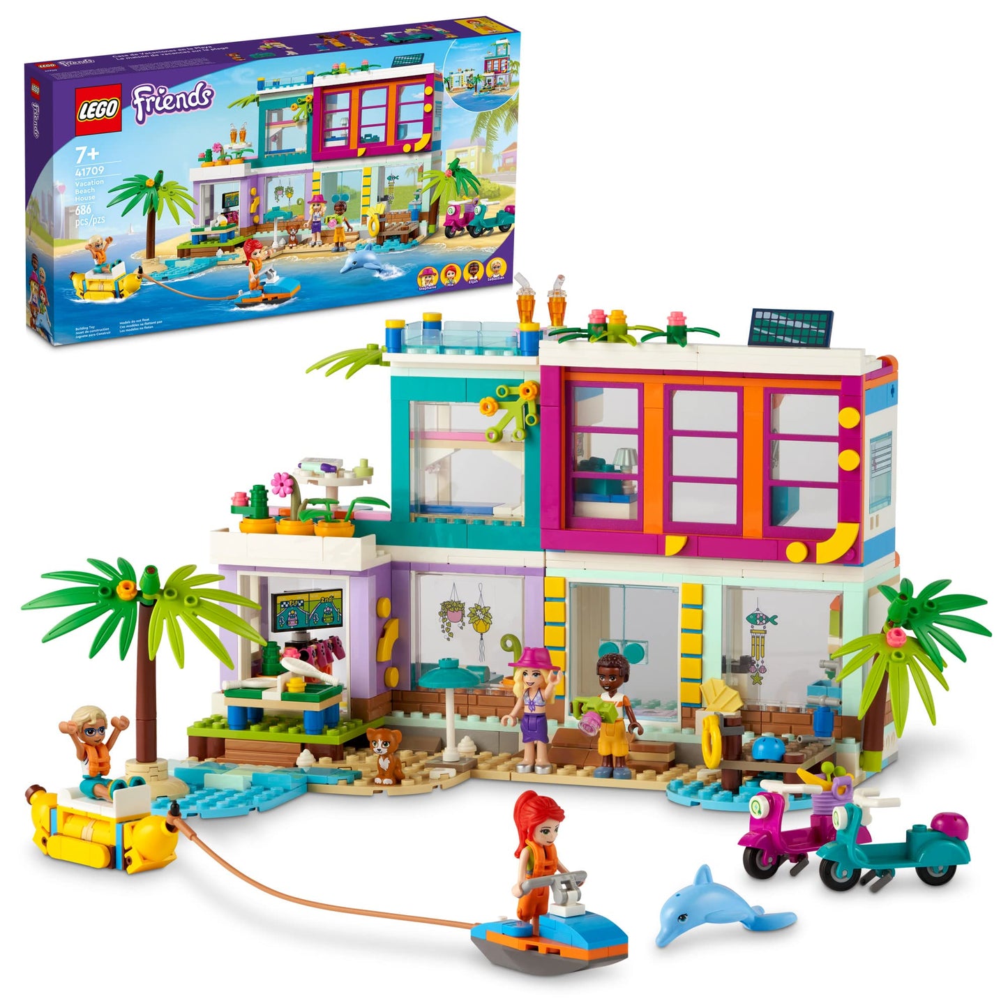 LEGO Friends Vacation Beach House 41709 | Creative Beachside Playset for Kids 7+