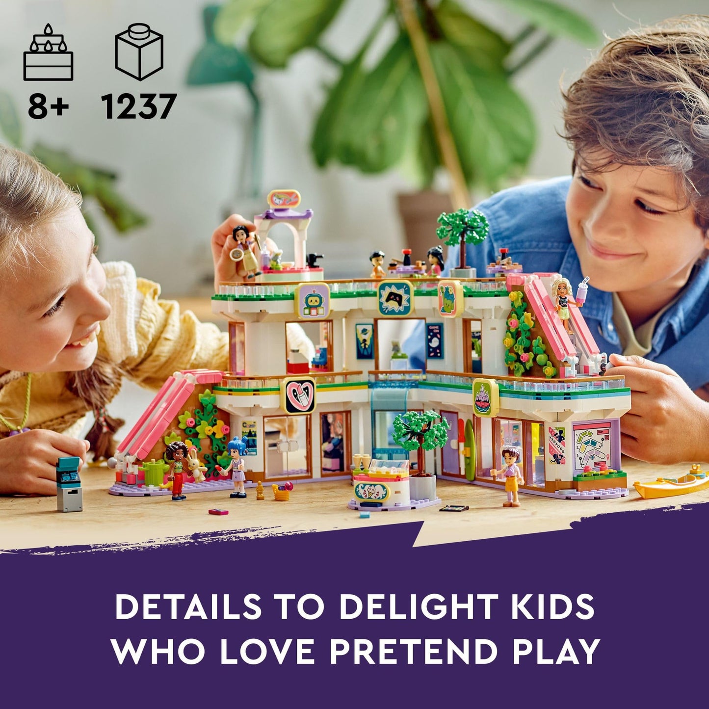 LEGO Friends Heartlake City Shopping Mall 42604 – 1,237-Piece Building Toy with 7 Mini-Dolls
