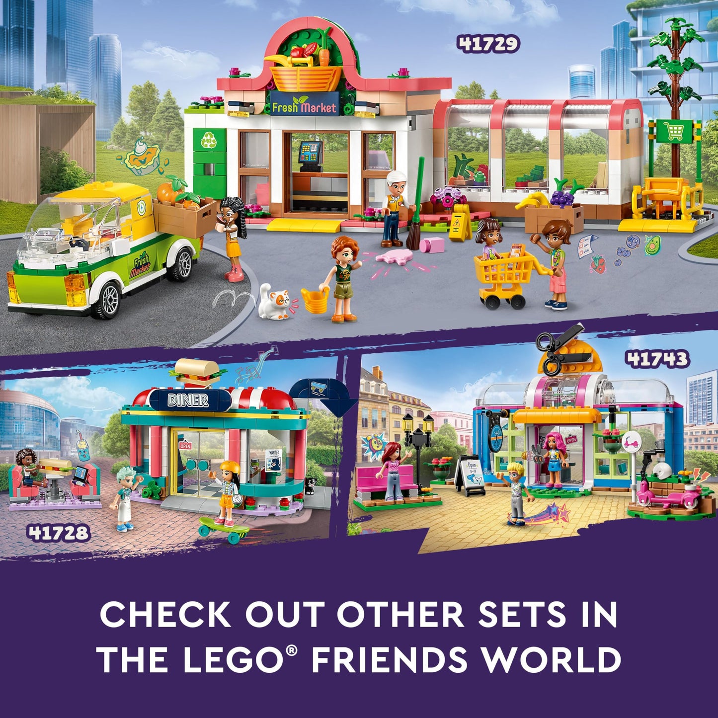 LEGO Friends Organic Grocery Store 41729 – 830-Piece Heartlake City Supermarket Playset for Kids 8+