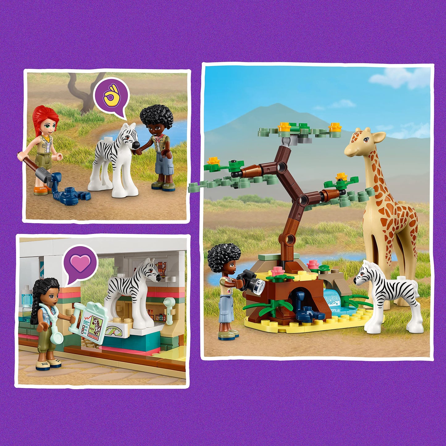 LEGO Friends Mia's Wildlife Rescue 41717 — Zebra & Giraffe Safari Set (Ages 7+)