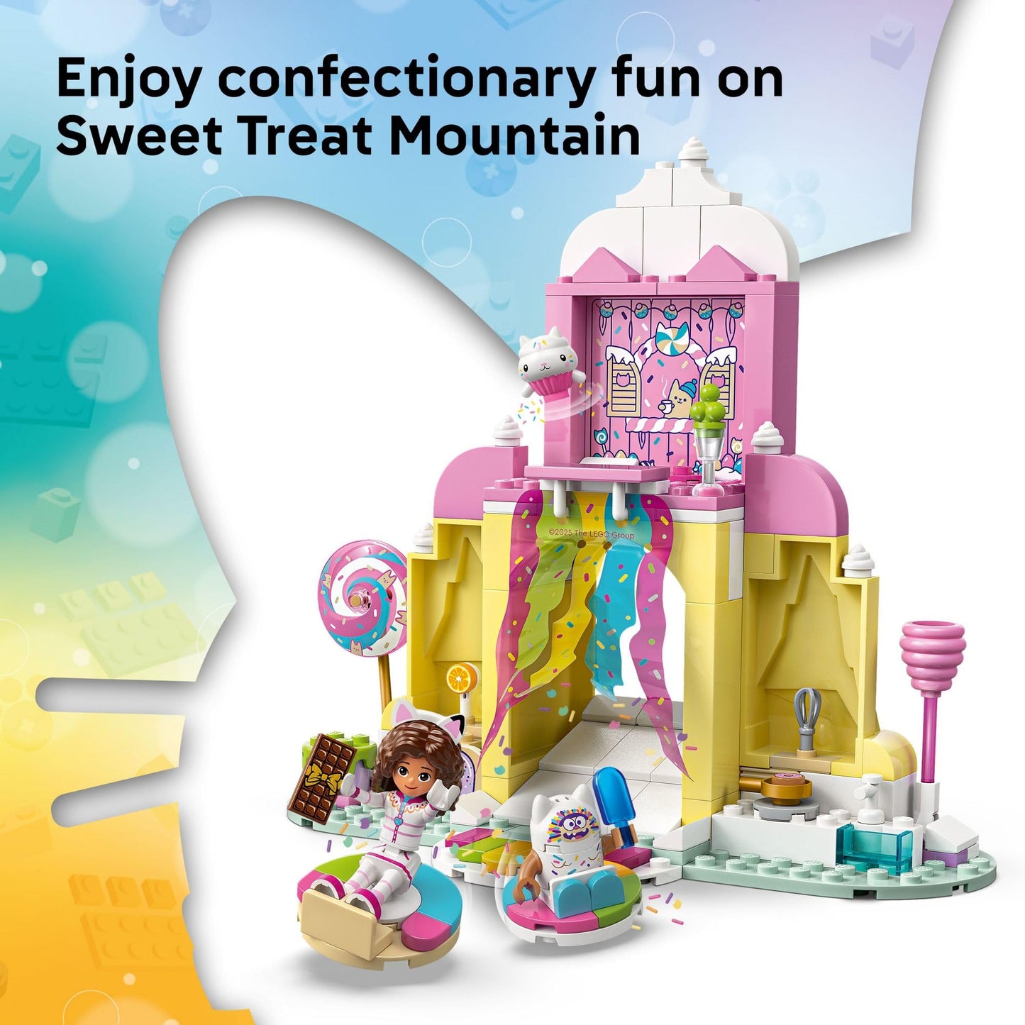 LEGO Gabby’s Dollhouse Sweet Treat Mountain & Kitty Garden 11205 – 263-Piece Building Set