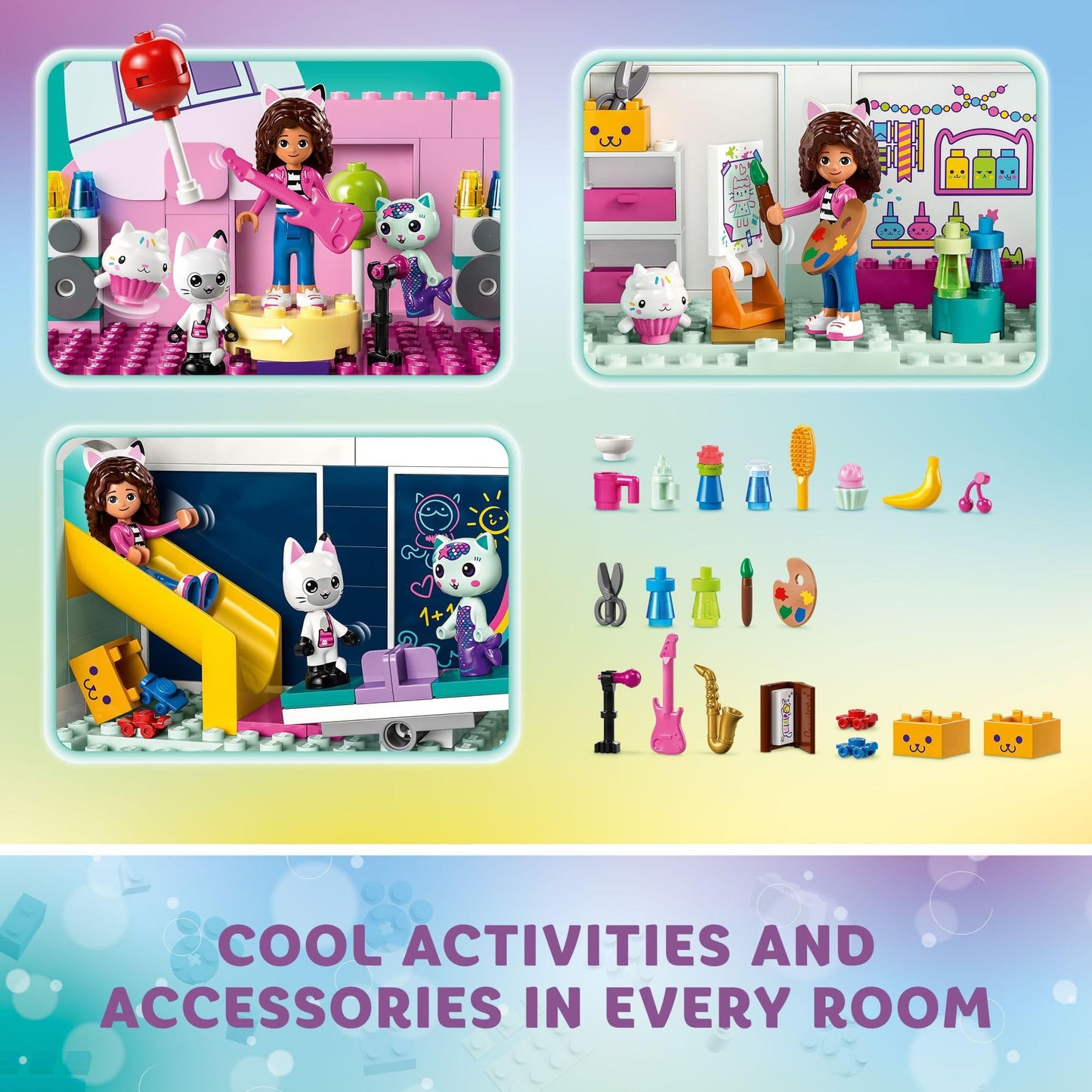 LEGO Gabby’s Dollhouse 10788 – 8-Room Buildable Playset with 4 Minifigures for Ages 4+