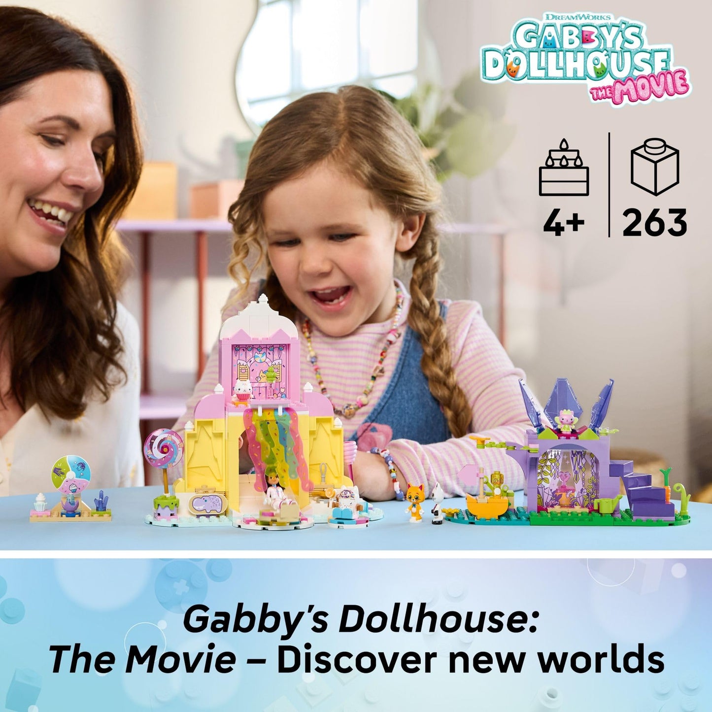 LEGO Gabby’s Dollhouse Sweet Treat Mountain & Kitty Garden 11205 – 263-Piece Building Set