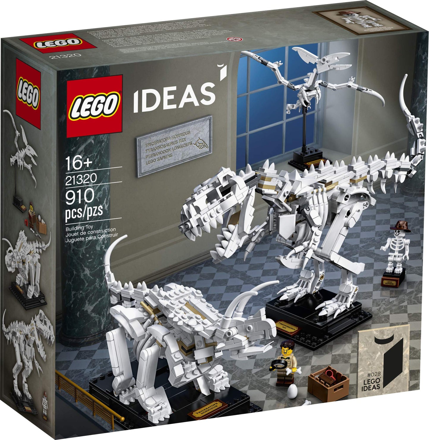 LEGO Ideas 21320 Dinosaur Fossils Building Kit – 910 Pieces | Museum-Style Skeletons