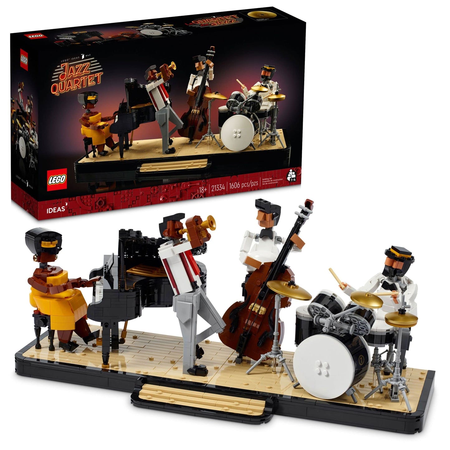 LEGO Ideas Jazz Quartet 21334 — Buildable Stage with 4 Musician Figures for Adults