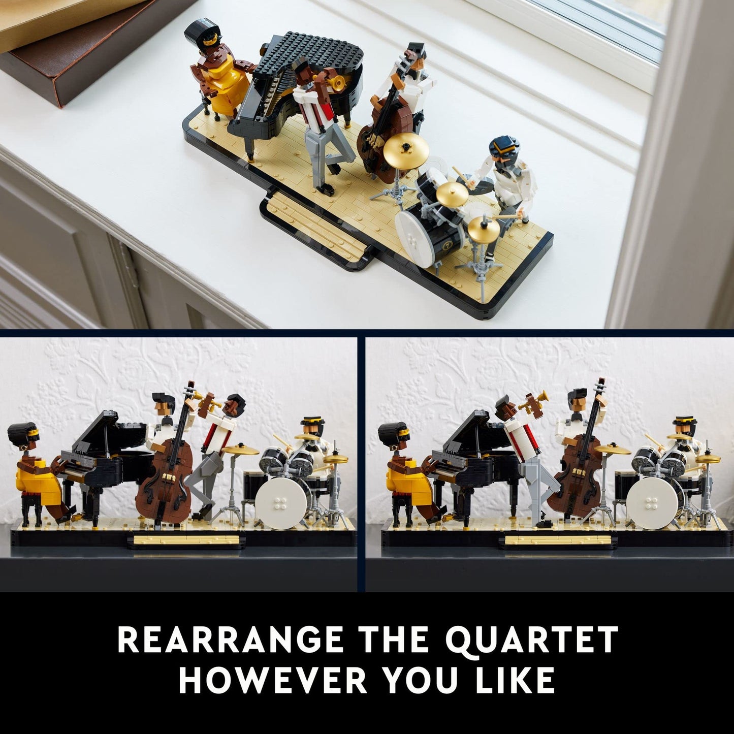 LEGO Ideas Jazz Quartet 21334 — Buildable Stage with 4 Musician Figures for Adults
