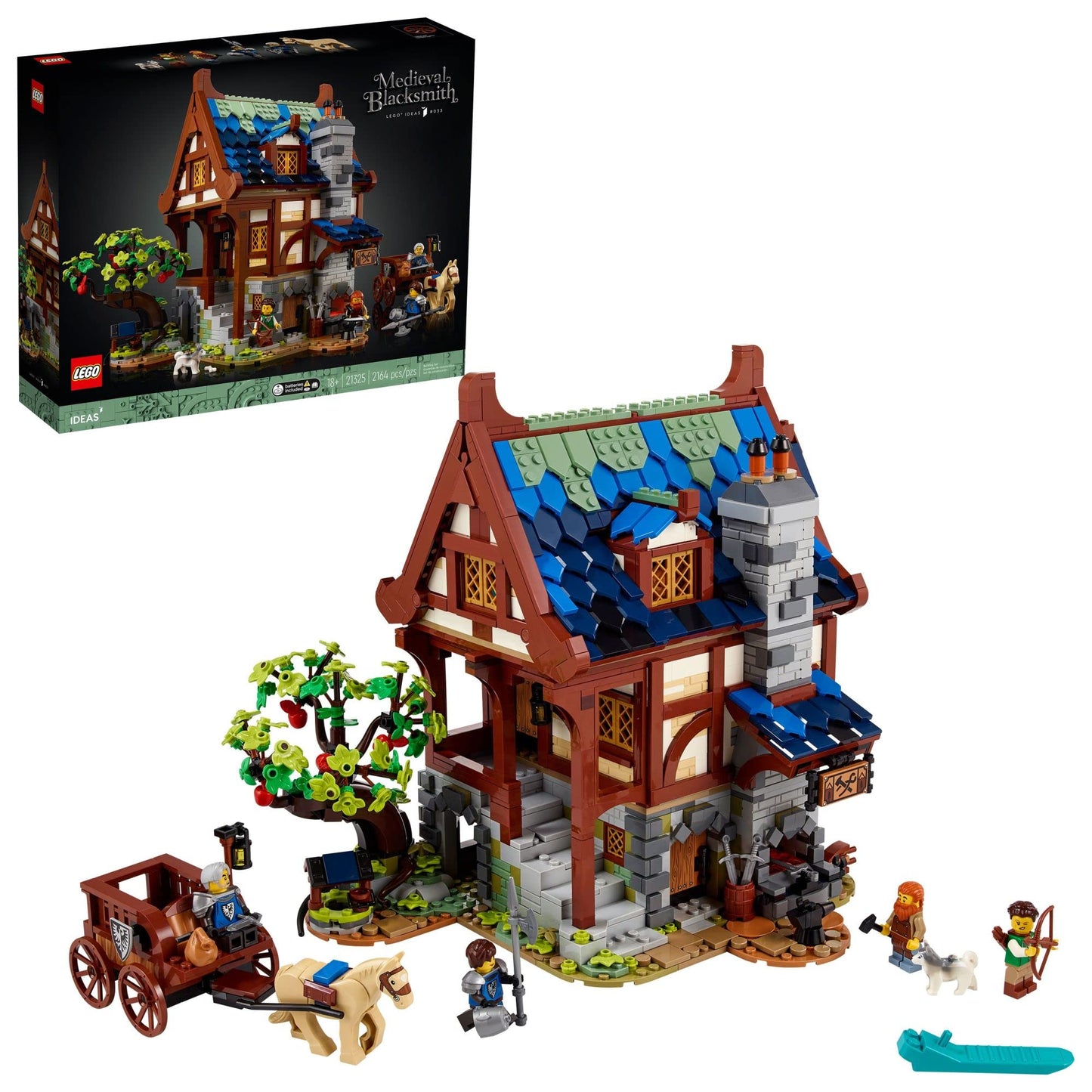 LEGO Ideas Medieval Blacksmith 21325 Building Set for Adults | Collectible 3-Level Display Model