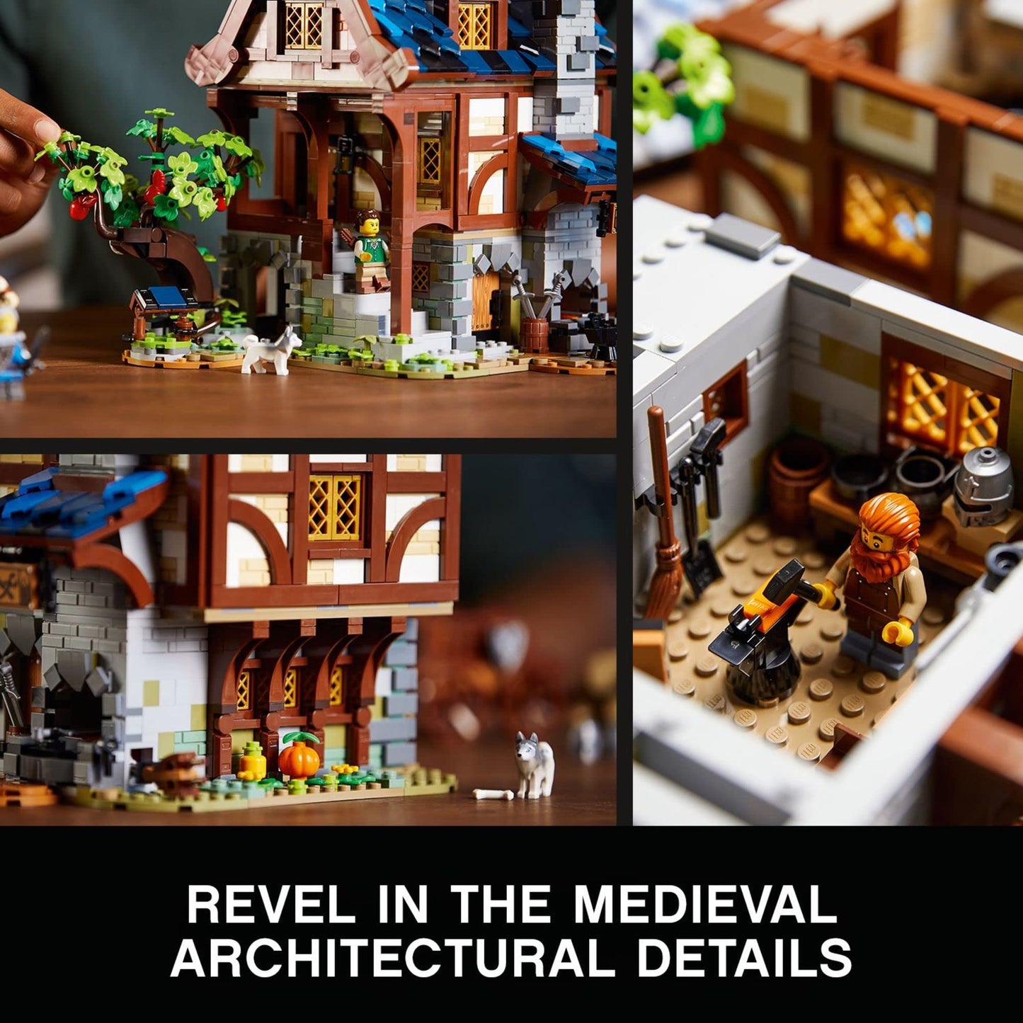 LEGO Ideas Medieval Blacksmith 21325 Building Set for Adults | Collectible 3-Level Display Model