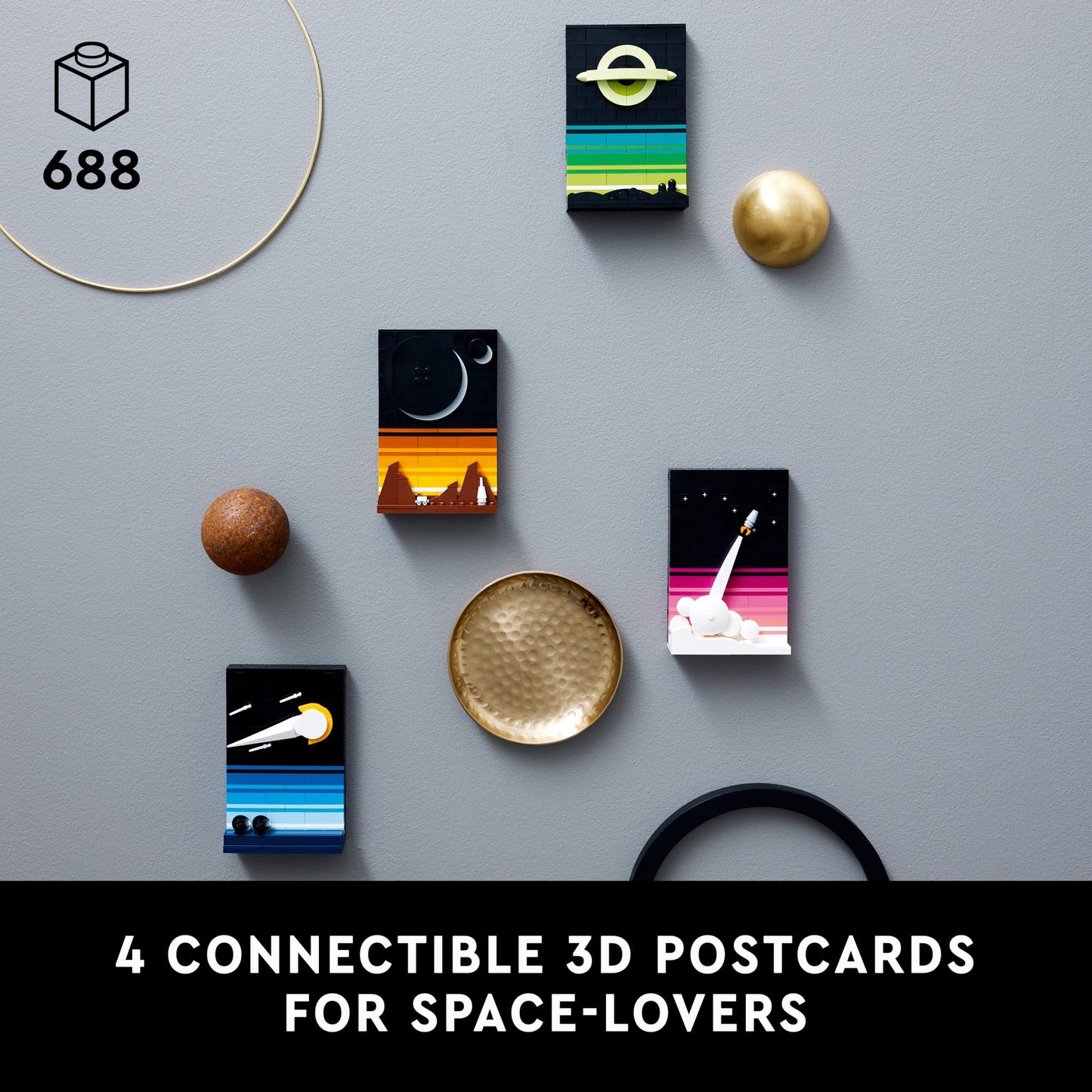 LEGO Ideas Tales of the Space Age 21340 – Space-Themed Postcard Build Kit for Adults 18+