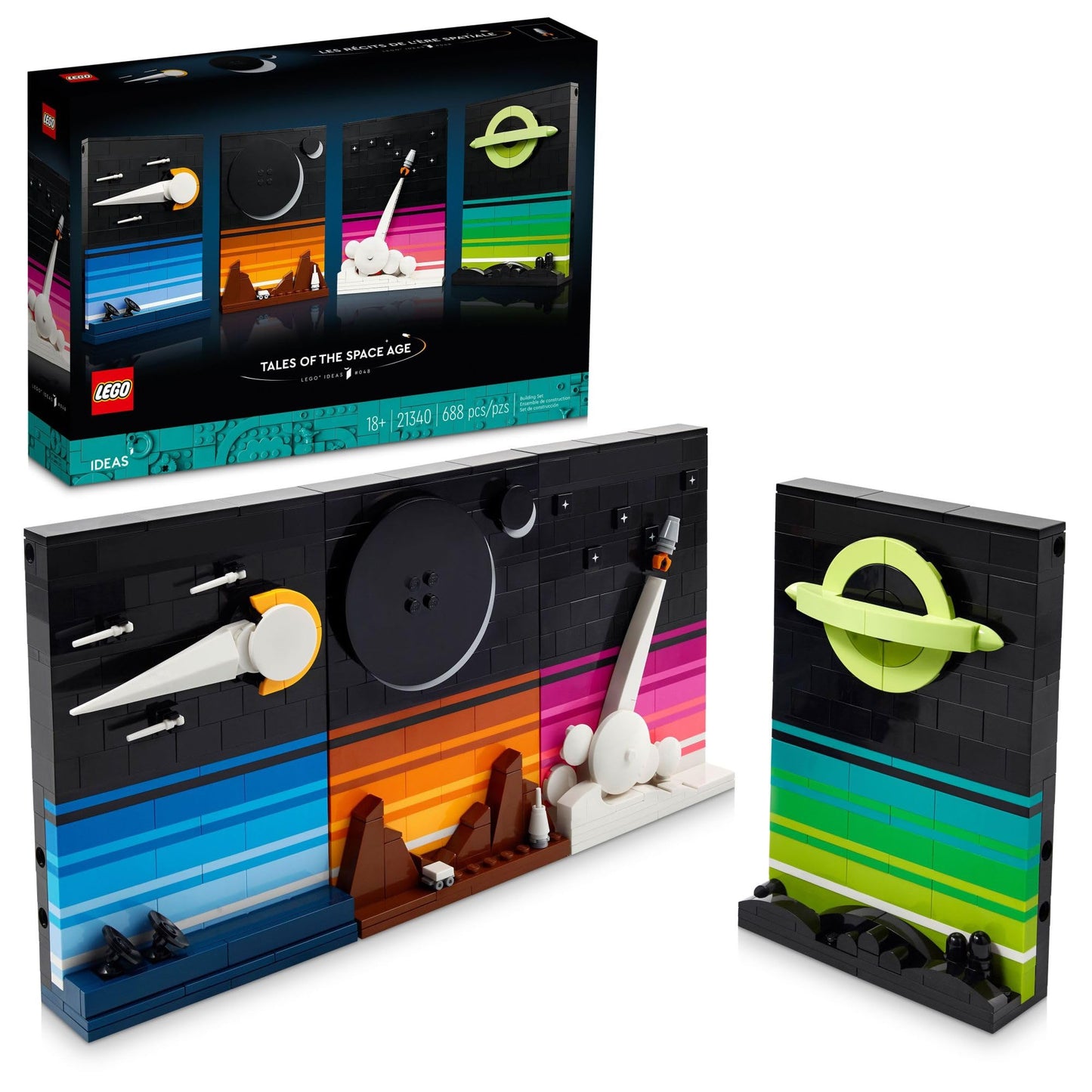 LEGO Ideas Tales of the Space Age 21340 – Space-Themed Postcard Build Kit for Adults 18+