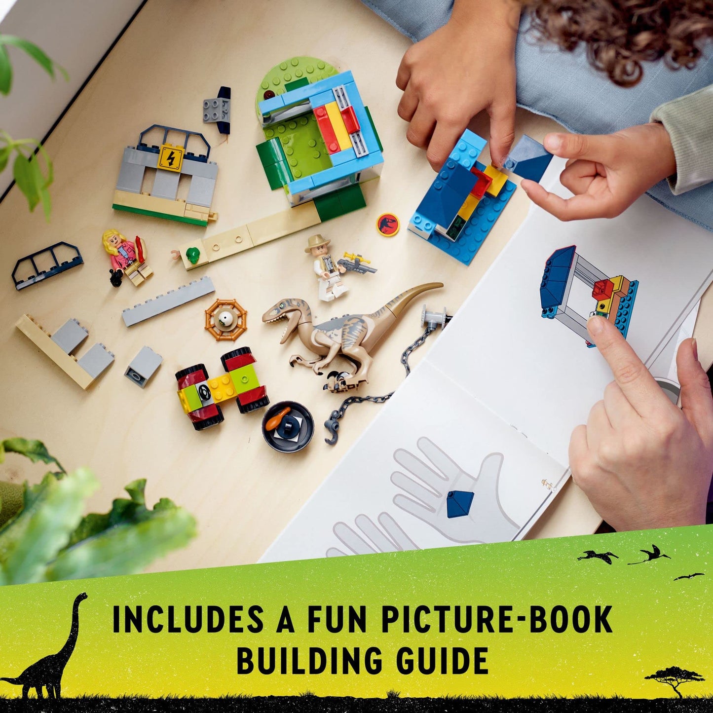 LEGO Jurassic Park Velociraptor Escape 76957 – Buildable Dinosaur Pen & Off-Roader (Ages 4+)