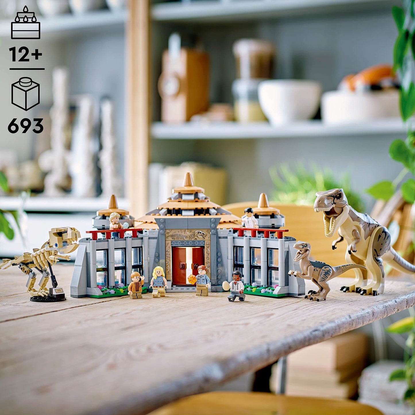 LEGO Jurassic Park Visitor Center 76961 – T. rex & Raptor Attack Buildable Dinosaur Toy (6 Minifigures)