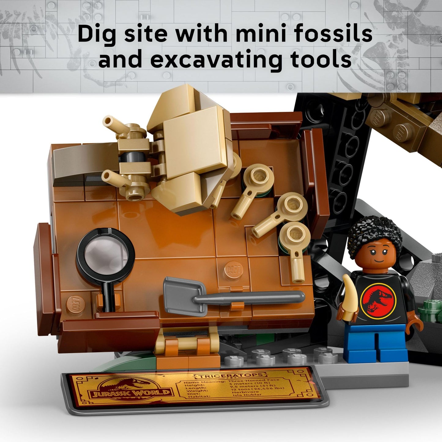 LEGO Jurassic World Dinosaur Fossils: Triceratops Skull Build & Display Set (76969)